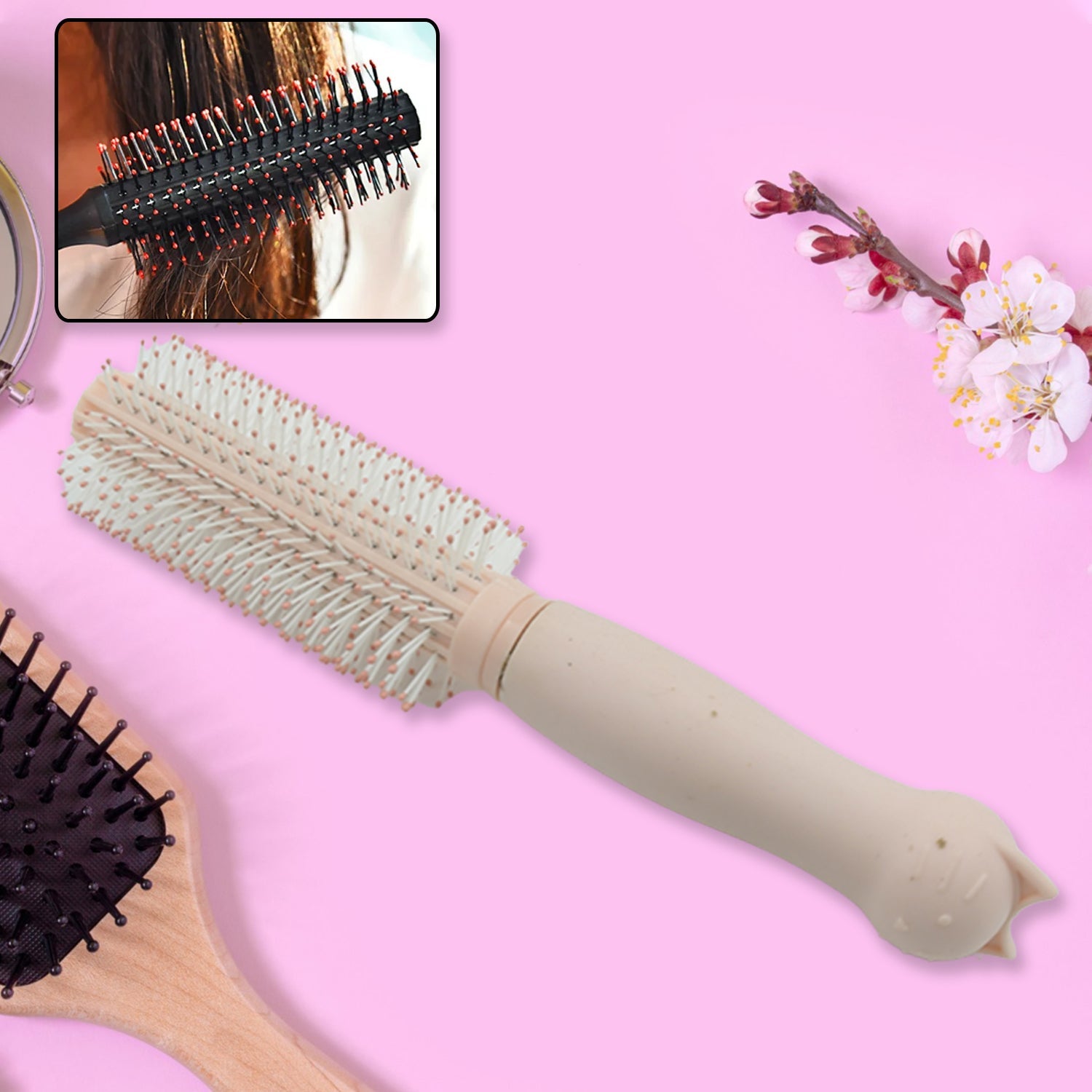 Massage Comb, Air Cushion Massage Hair Brush Ergonomic Matt Disappointment for Straight Curly Hair Cushion Curly Hair Comb for All Hair Types, Home Salon DIY Hairdressing Tool  (1 Pc)