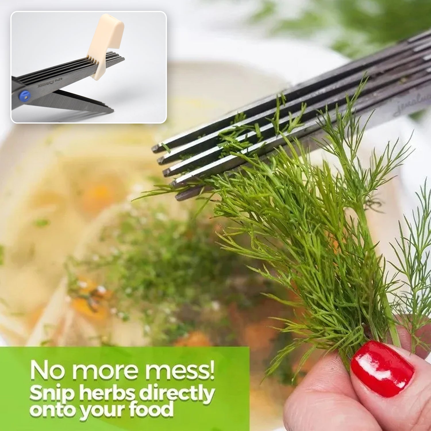 1563A MULTIFUNCTION VEGETABLE STAINLESS STEEL HERBS SCISSOR WITH 5 BLADES DeoDap