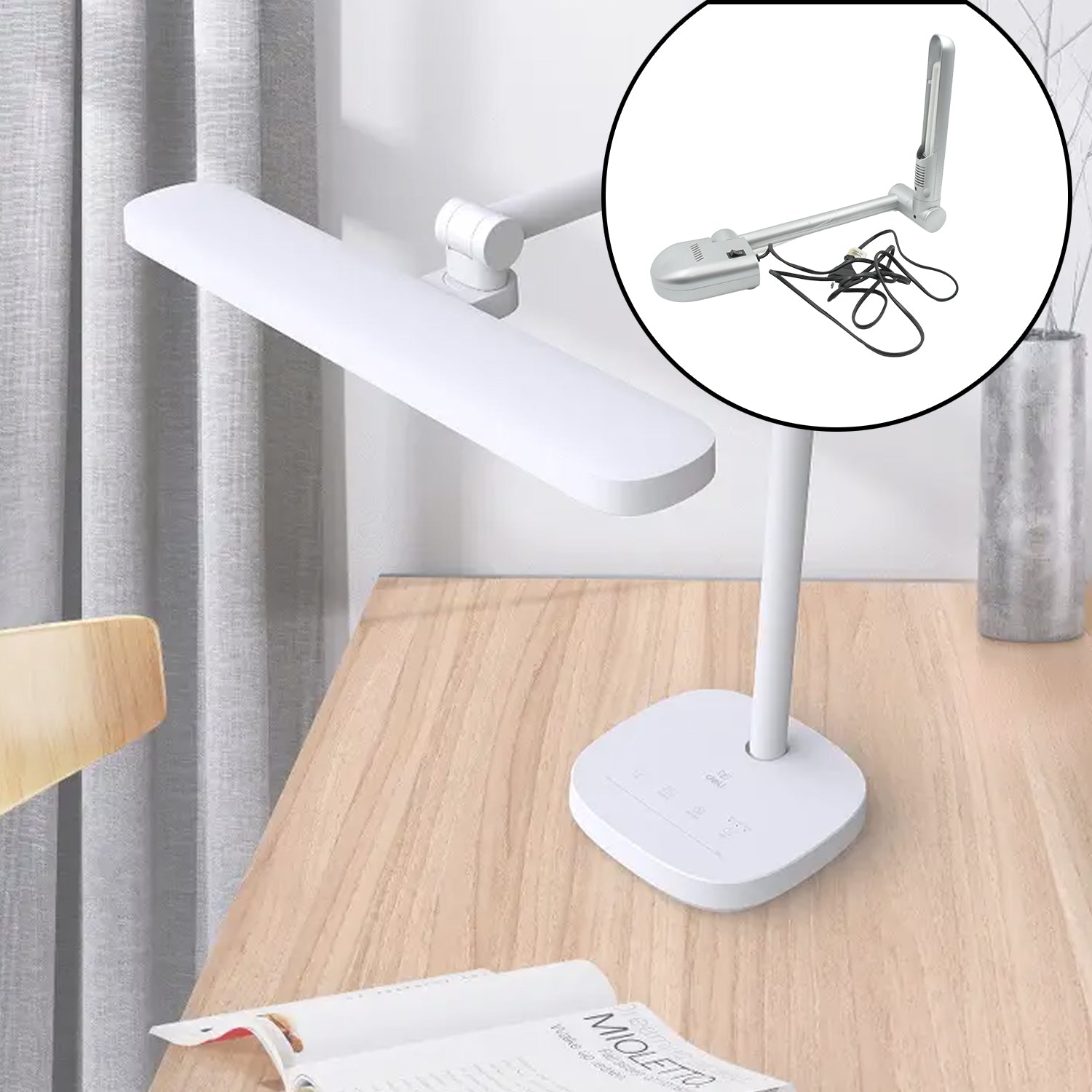 4153 Multifunctional LED Desk Lamp Dimmable Office Lamp Children’s Student Desk Lamp Reading Lamp  White Eye-Caring Desk Light, Energy Saving Desk Lamp Table Lamp - Study Desk Lamp (1 Pc)