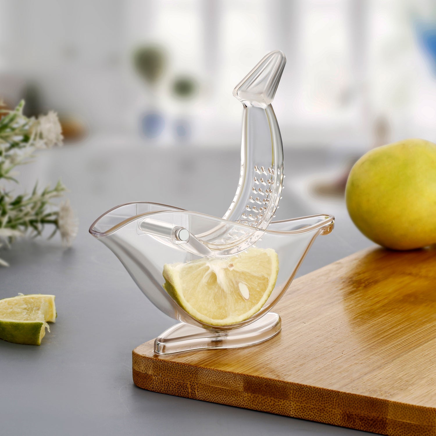 Manual Lemon Slice Squeezer, Portable Transparent Fruit Juicer, Orange Citrus Manual Bird Shape Hand Juicer for Orange Lemon Lime,for Kitchen (Color Box)