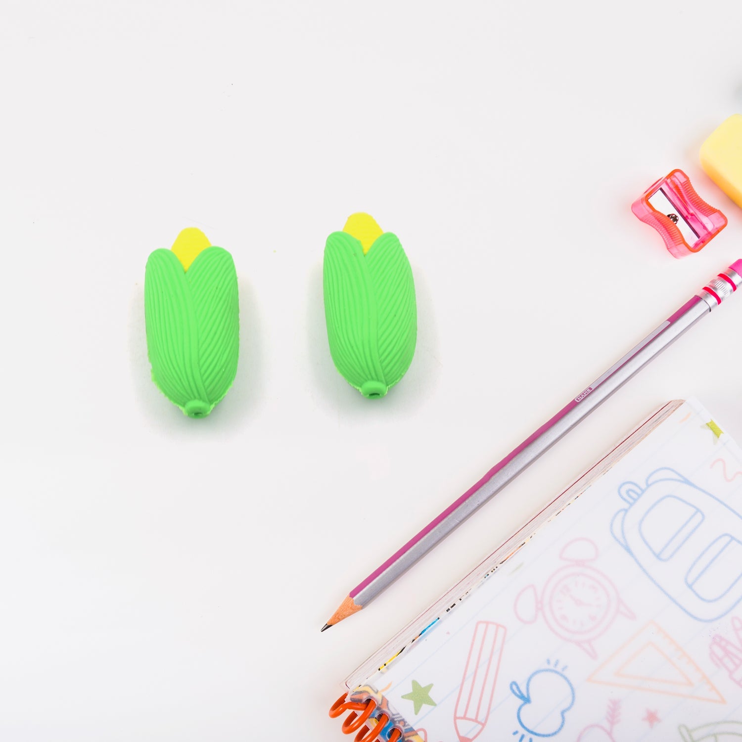 4116 Corn Shape Eraser High Qulaity Eraser School Use Fancy Earser ( 2 Pc Set )