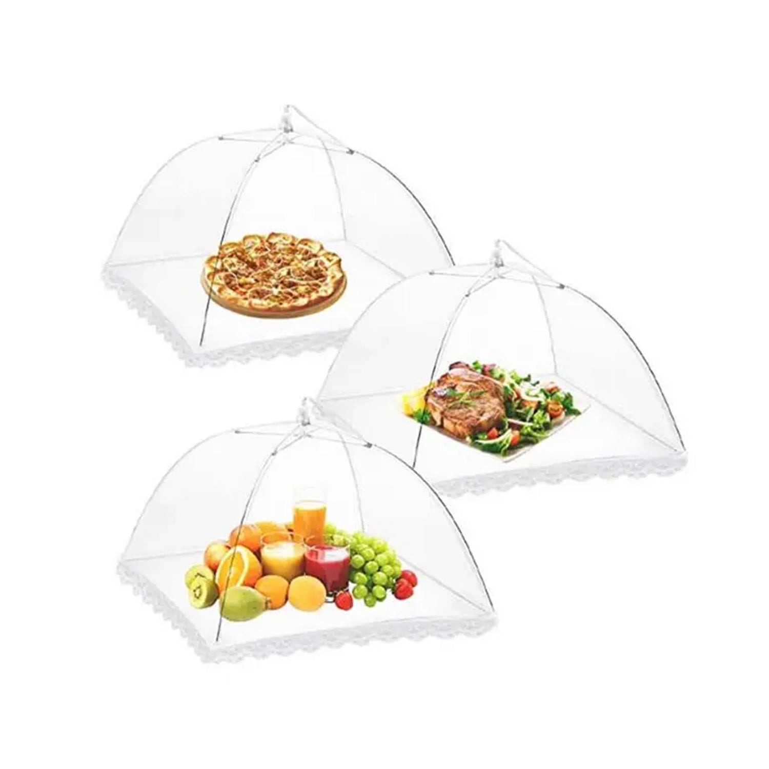 7179 UMBRELLA FOOD COVERS MESH NET KITCHEN UMBRELLA PRACTICAL HOME USING FOOD COVER DeoDap