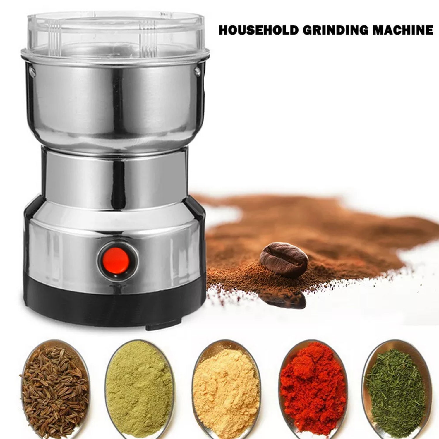 2898 Multifunction Grinder Machine Electric Cereals Grain Mill Spice Herbs Grinding Machine Tool Stainless Steel Electric Coffee Bean for Home DeoDap