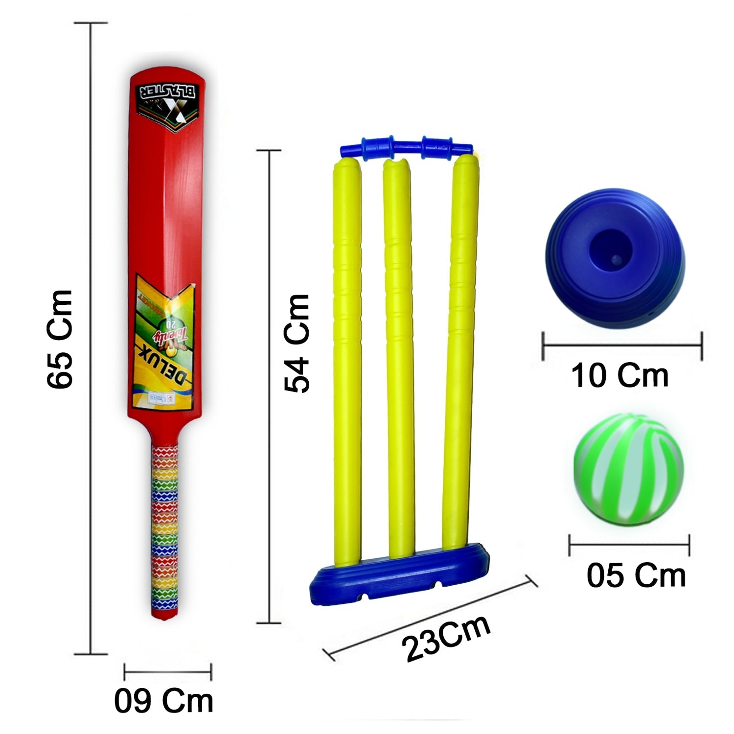 8014 Plastic Cricket Set with Stump,Ball and Bat Kit DeoDap