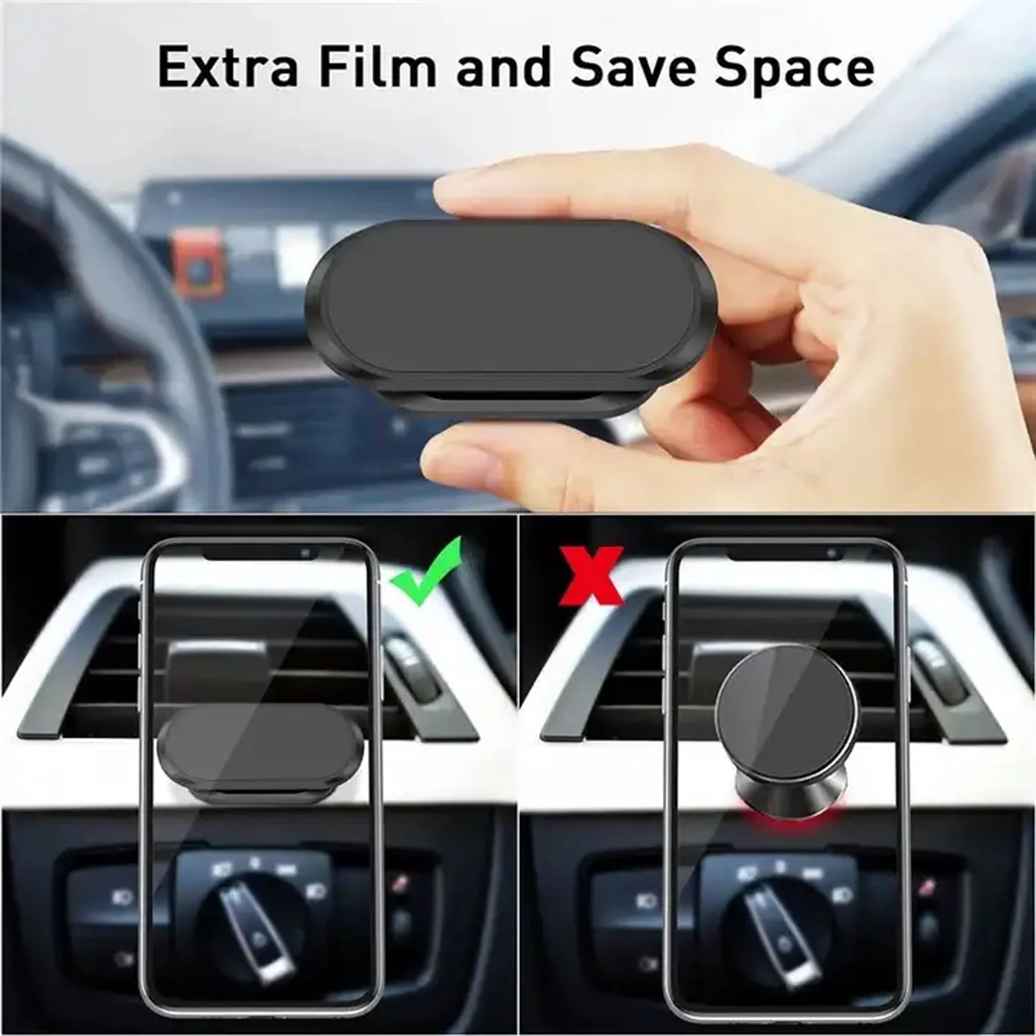 12546 Magnetic Phone Mount/Holder for Car, Super Strong Magnet Universal Car Mount, Dashboard 360° Rotation for Car, Desk, Office, Home & Kitchen for All Smart phones (1 Pc)