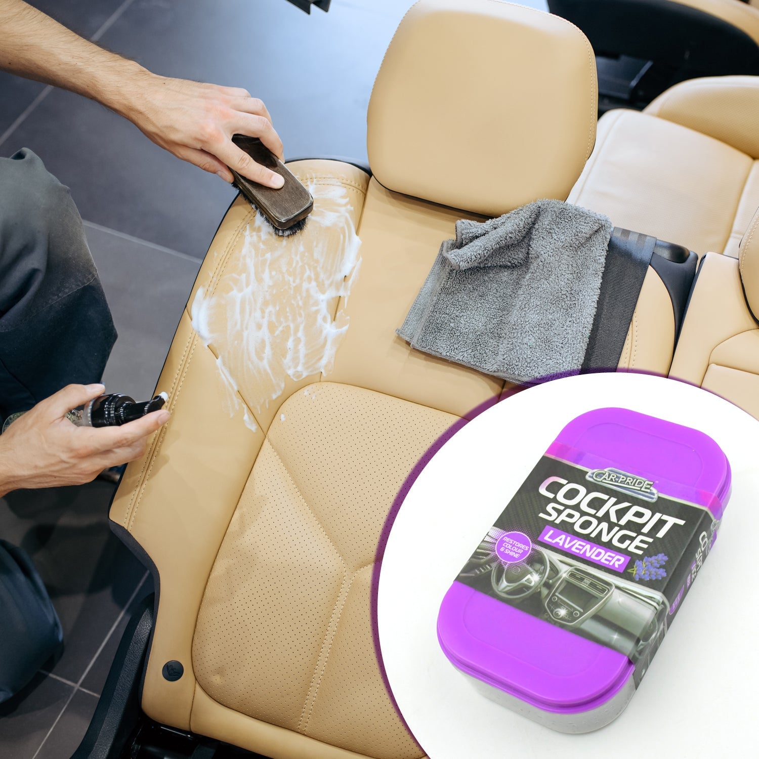 7560 Cockpit Sponge - Polishing Sponge Cleaning Sponge Foam Perfect for Car Polish, Dust Cleaner Car Accessories for Women Men Car Cleaning Supplies Auto Detailing Tools, Sponge Perfect for Car Polish, Paint Care, Washing (1 Pc)