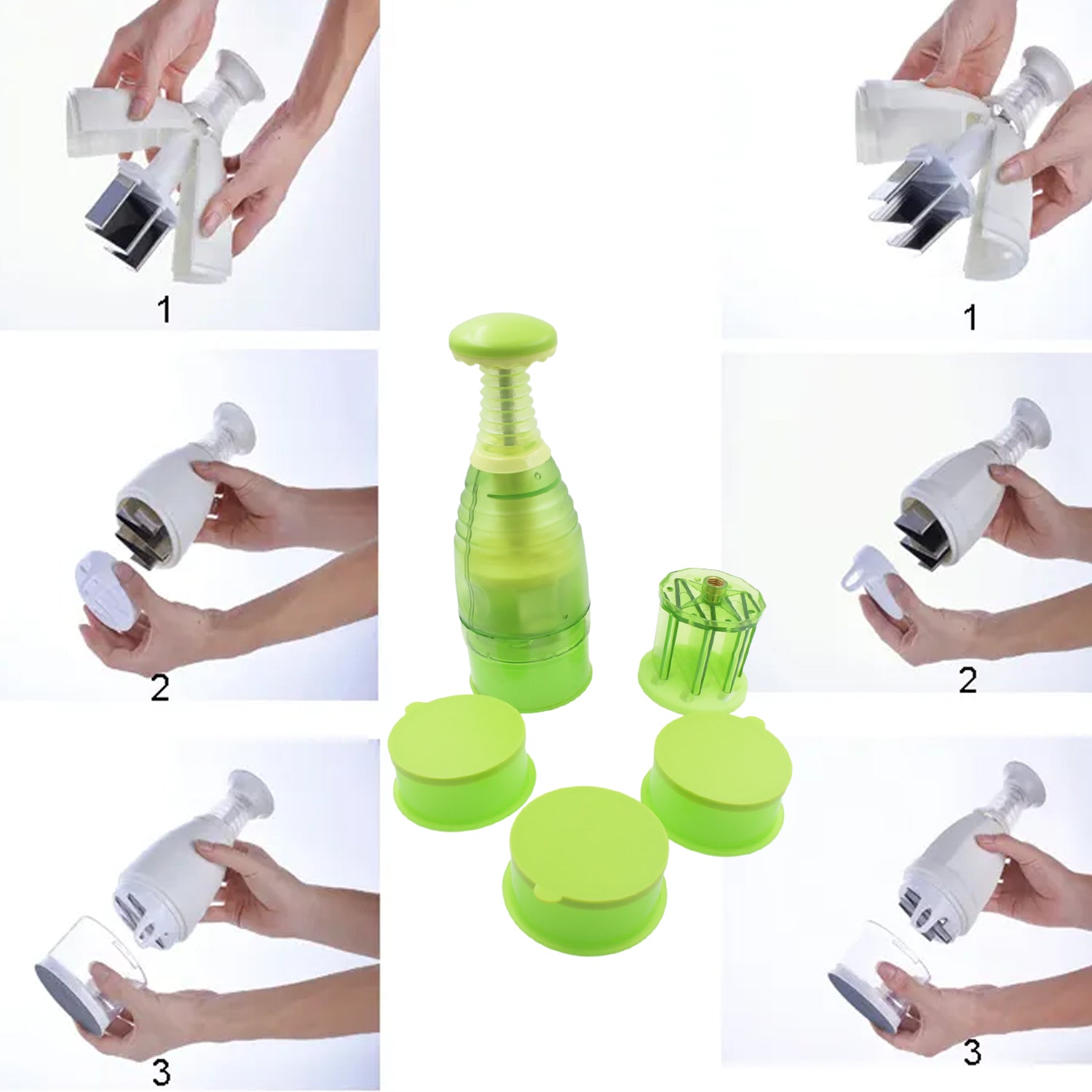 5845 Food Chopper, Easy to Clean Manual Hand Chopper Dicer, Slap Press Chopper Mincer for Vegetables Onions Garlic Nuts Salads