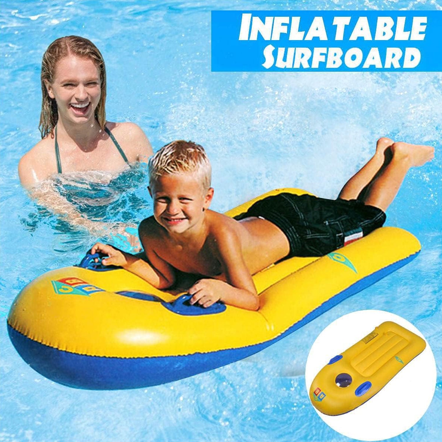 8029 Inflatable Surfboard for Kids, Inflatable Bodyboard for Children with Handles, Portable Surfboard for Children, Outdoor Pool, Beach Floating Mat Pad Water Fun