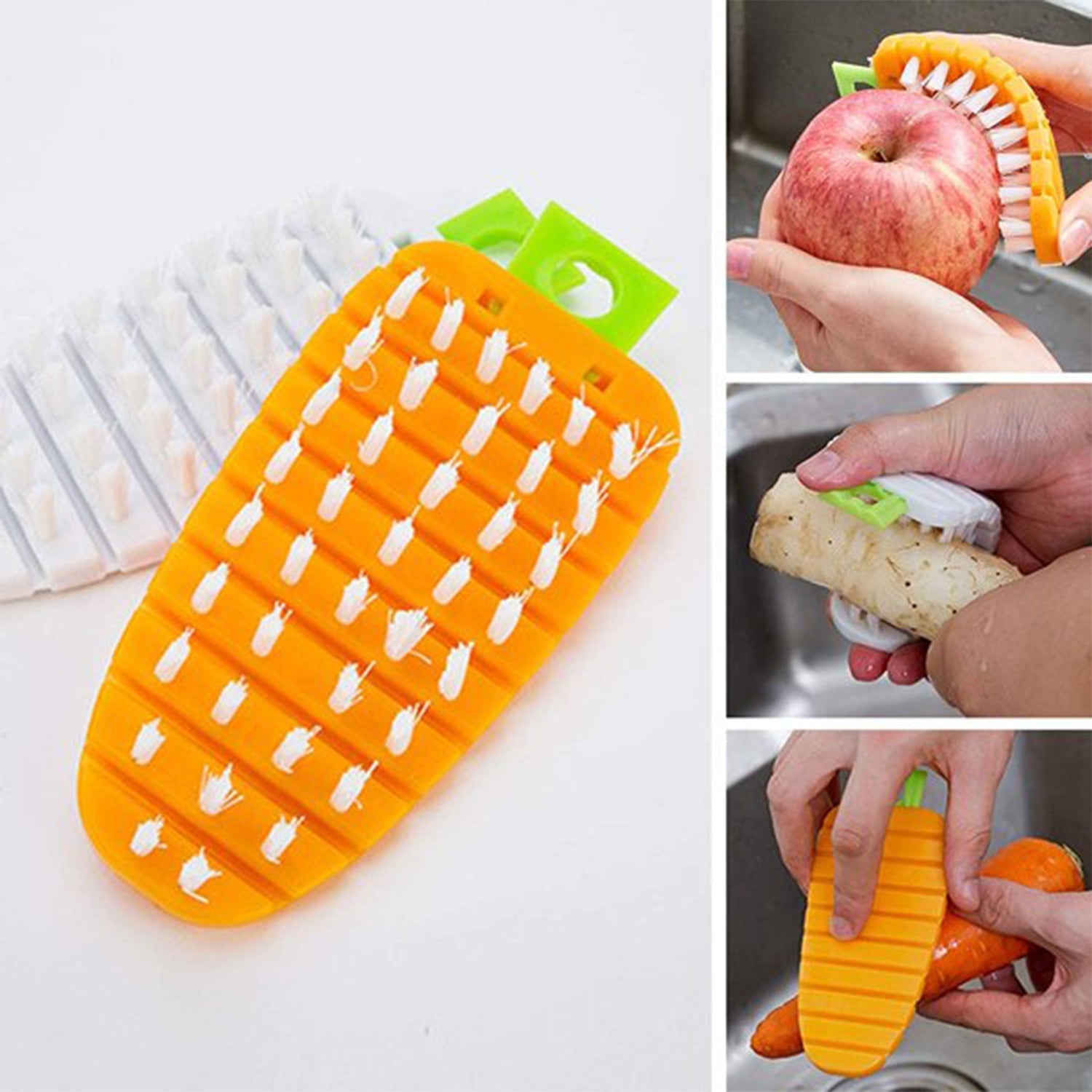 2909 Vegetable Scrubbing Brush, Vegetable Scrubber Non‑Toxic Fruit Brush Carrot Shape Vegetable Brush for Potato for Vegetable DeoDap