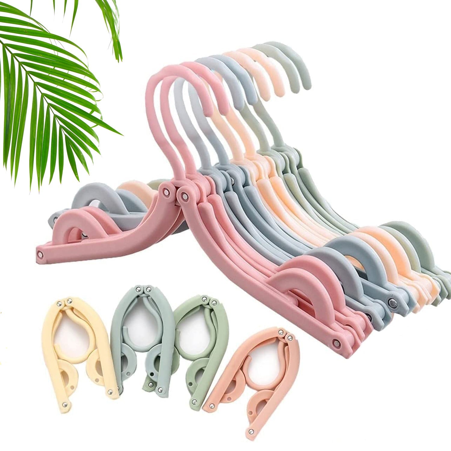 1432A Travel Hangers, Portable Folding Clothes Hangers for Scarves Suits Trousers Pants Shirts Socks Underwear Travel Home Foldable Clothes Drying Rack