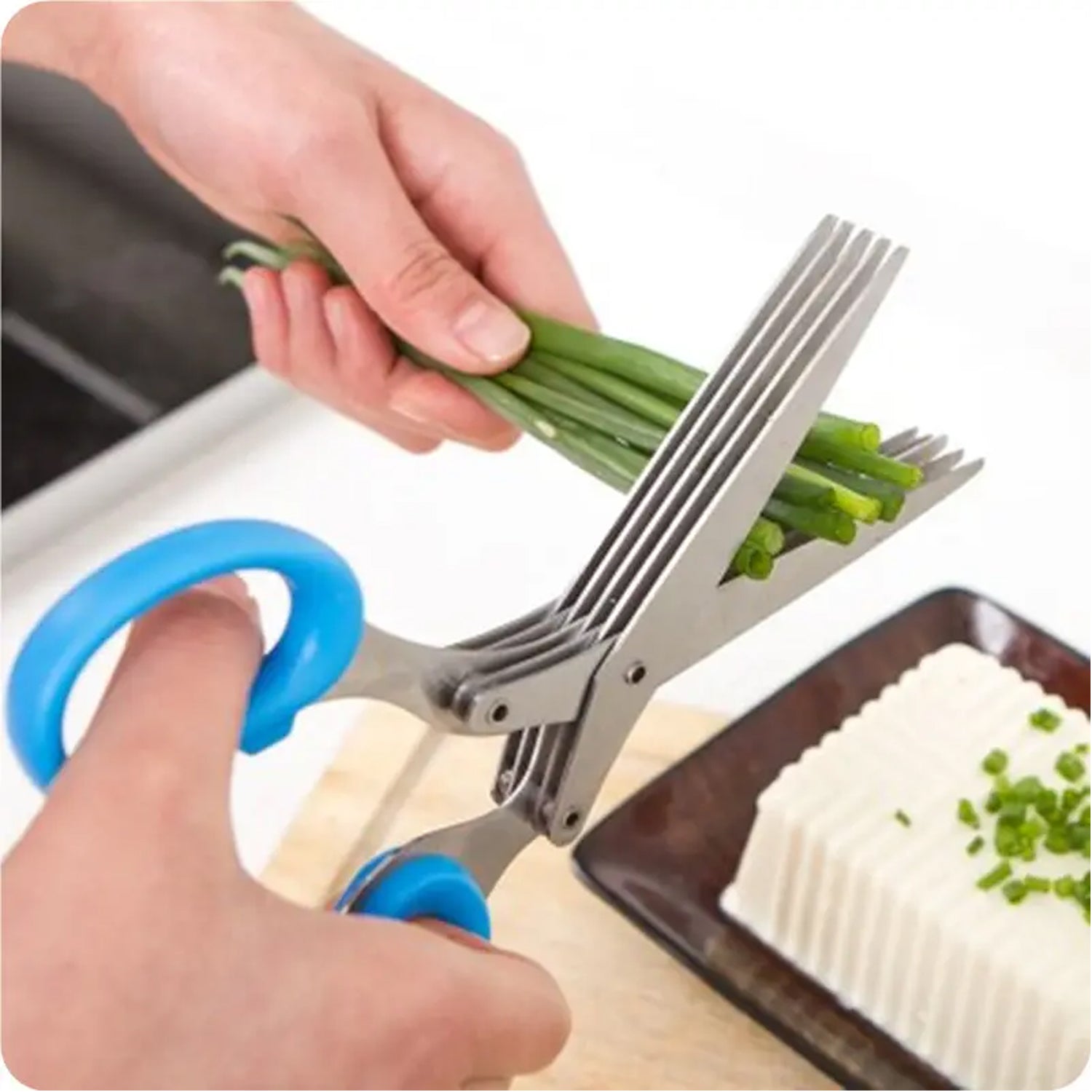 1564 Multifunction Vegetable Stainless Steel Herbs Scissor with 3 Blades