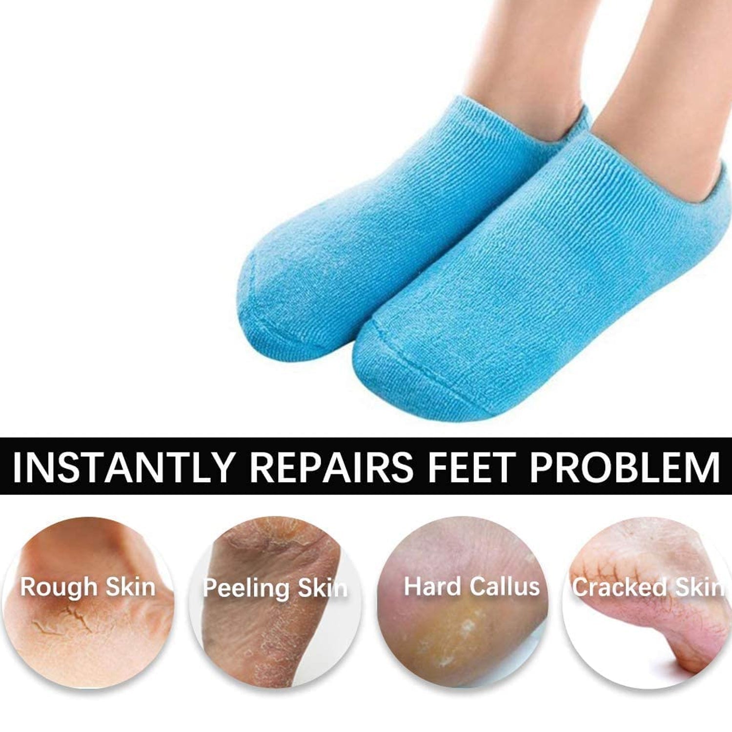 0520 Socks Soft Socks for Repairing and Softening Dry Cracked Feet Skins Comfortable Socks (No Box Packing / Without Gel Socks)