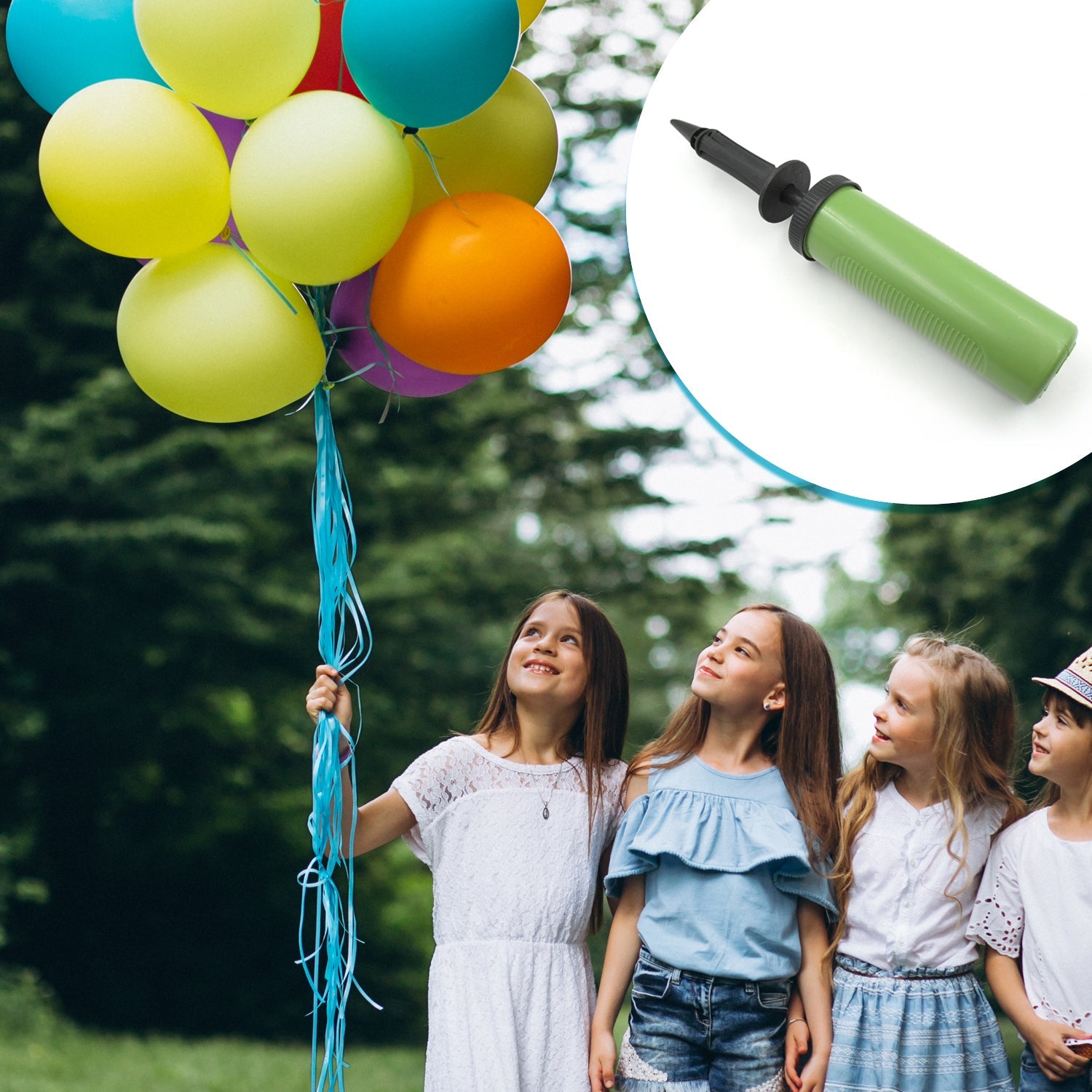 9382 Pump for Balloons, Hand Pump, Air Pump Balloon, Robust Durable Plastic, for Party, Birthday, Wedding, Inflatable Toys