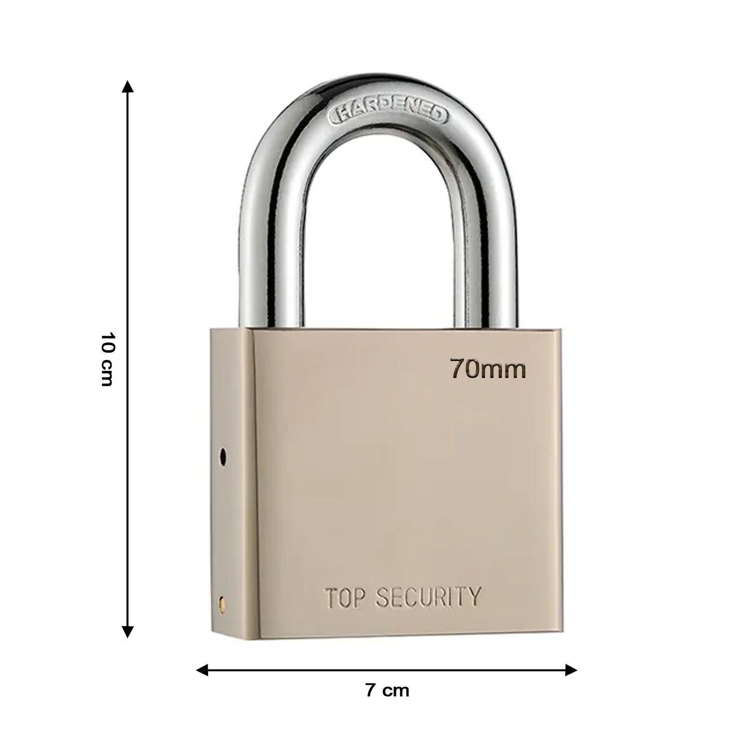 1690 Heavy Steel Premium Square Padlock 70mm With 4 Keys | Multipurpose Hardened Shackle Padlock for Door, Gate, Shutter and Home DeoDap