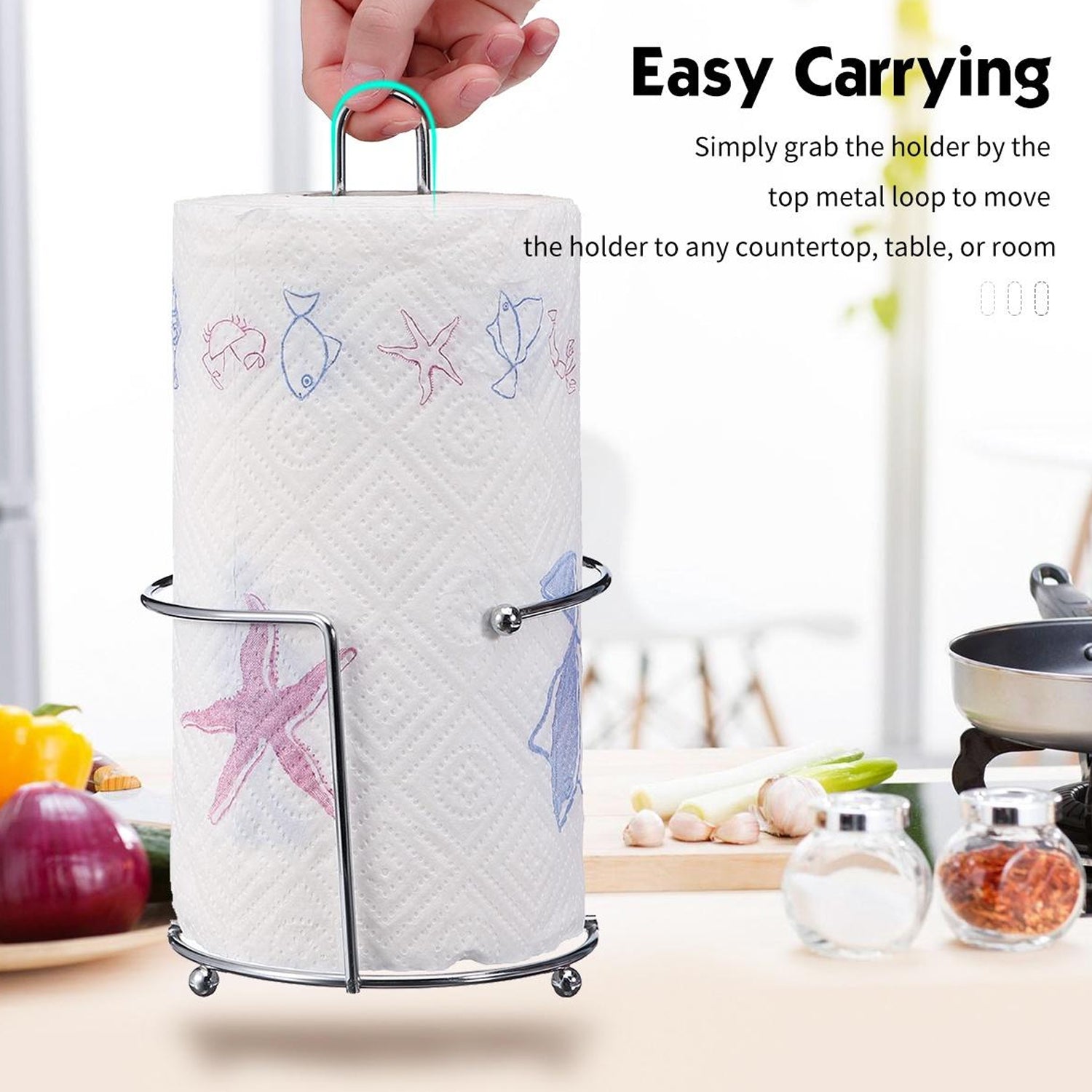 5242 Kitchen Roll Dispenser, Kitchen Napkin Roll Holder, Kitchen Paper Towel Tissue Holder DeoDap