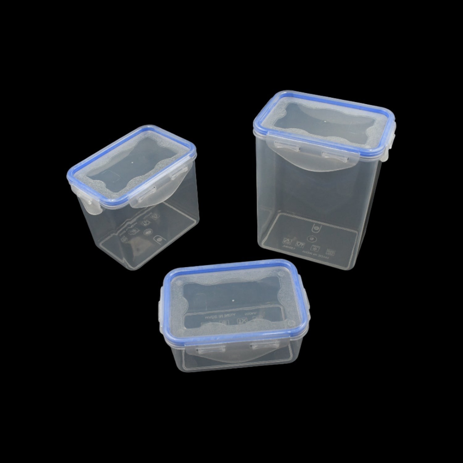 5496  Kitchen Storage Container Set with Food Grade Plastic and Air Seal Lock Lid for Storage of Grocery, Spices, Dry fruits Use For Home, Office, Restaurant, Canteens (3 Piece Set)