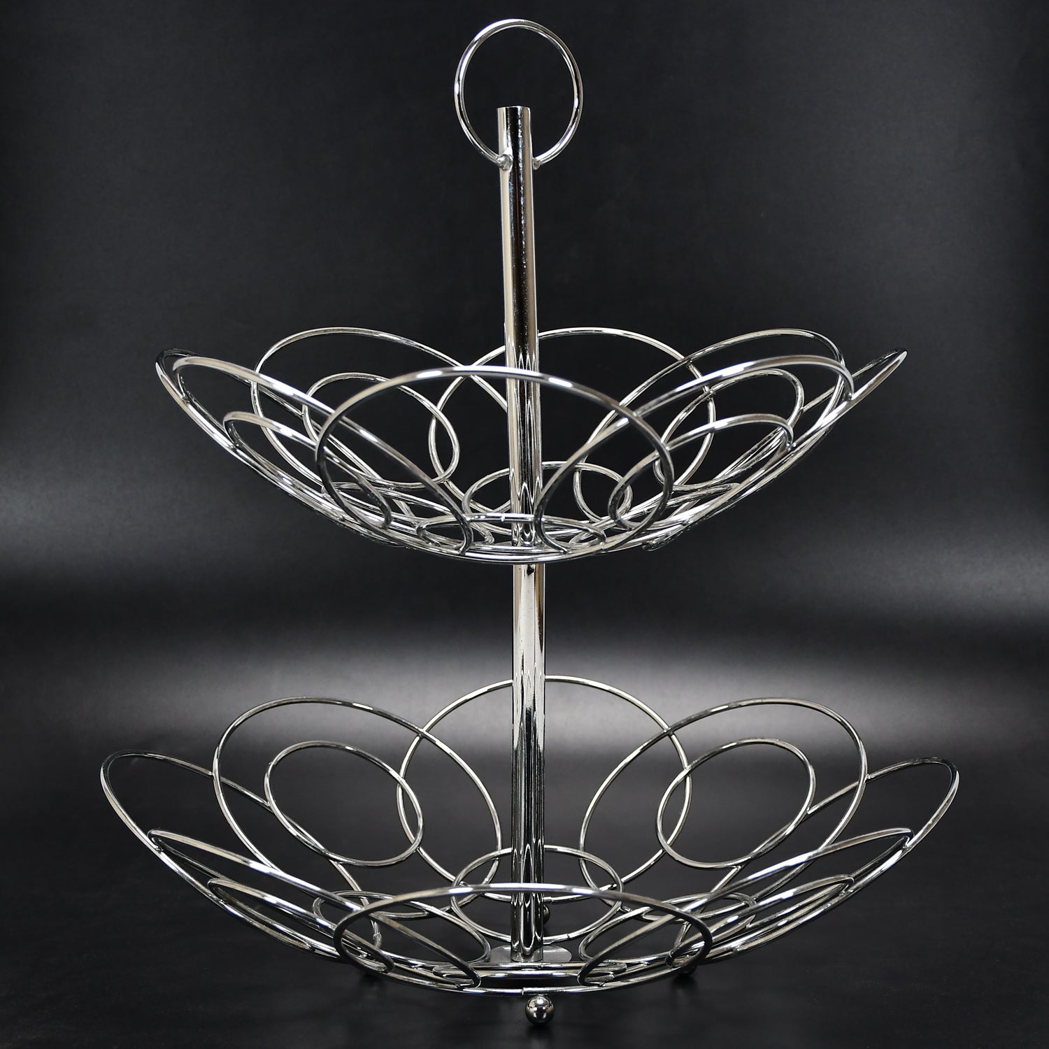 5179 2Tier Fruit Bowl Steel 40cm For Kitchen Use DeoDap