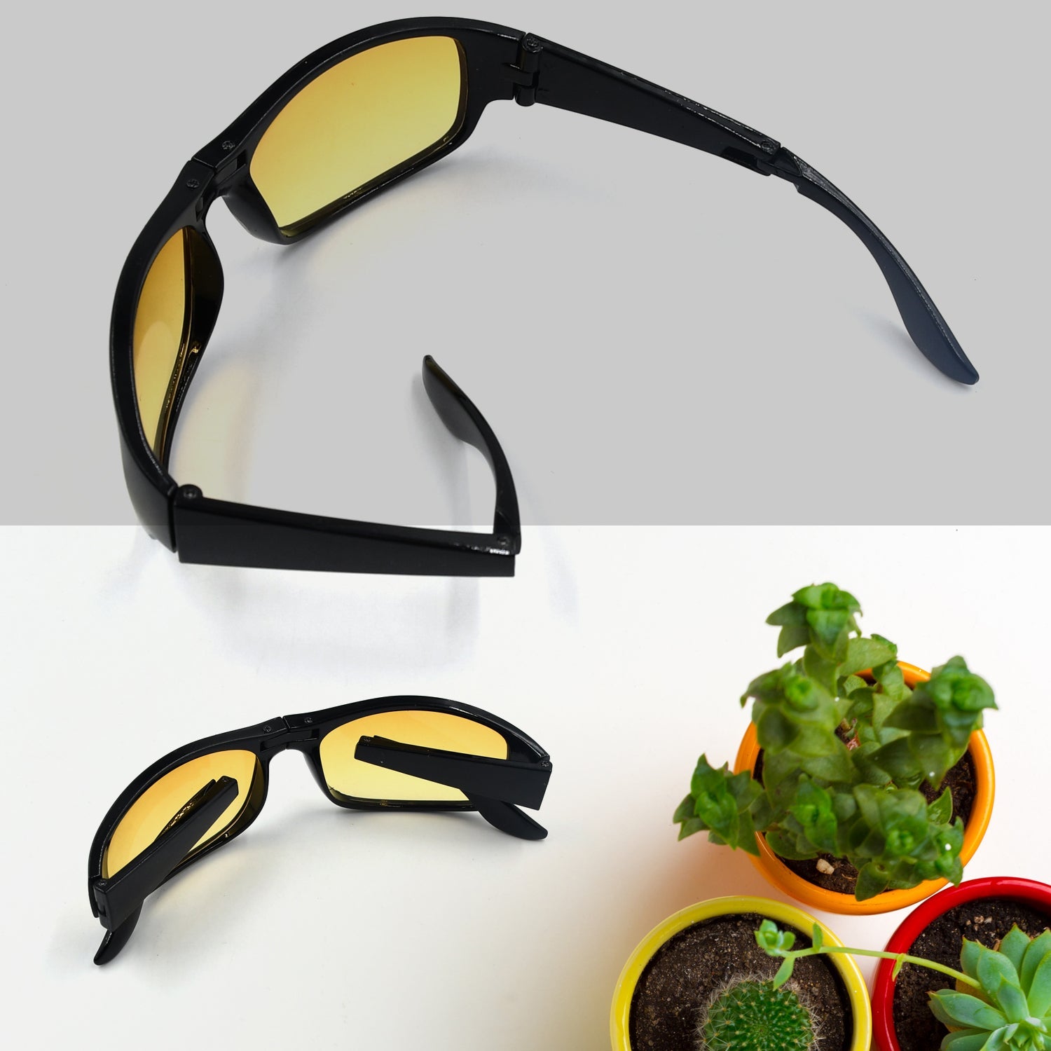 7726 Protect Homeworld company | Clear Vision Glasses for Driving Car & Bike Riding Yellow/Black Glasses for Men and Women