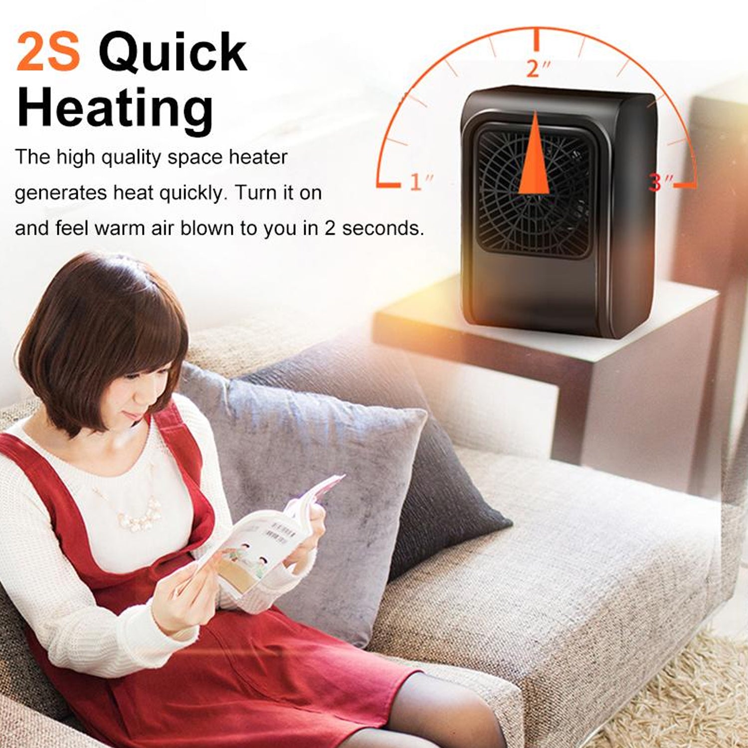 6683 Room Heater 220V Brown Box Heater For Office & Bedroom Use Heater