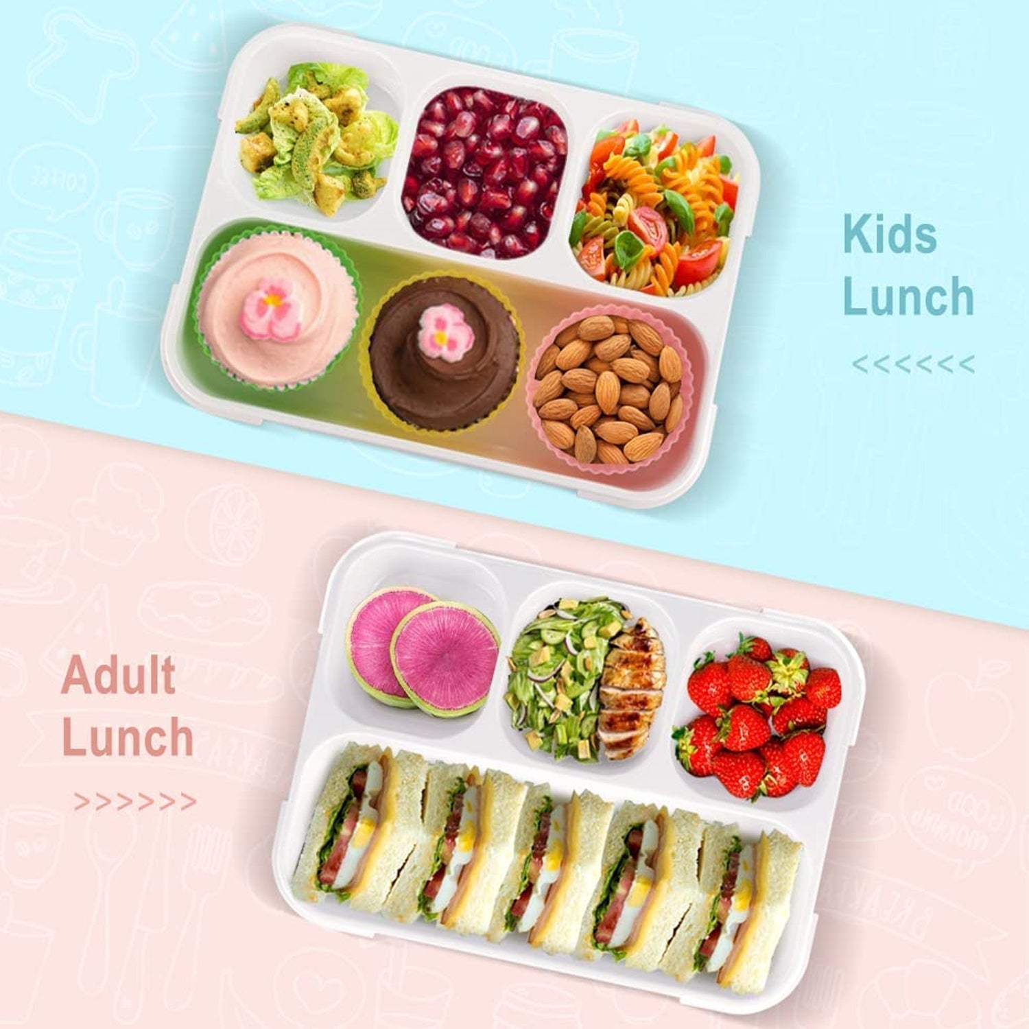 5212 Lunch Box 4 Compartment With Leak Proof Lunch Box For School & Office Use DeoDap