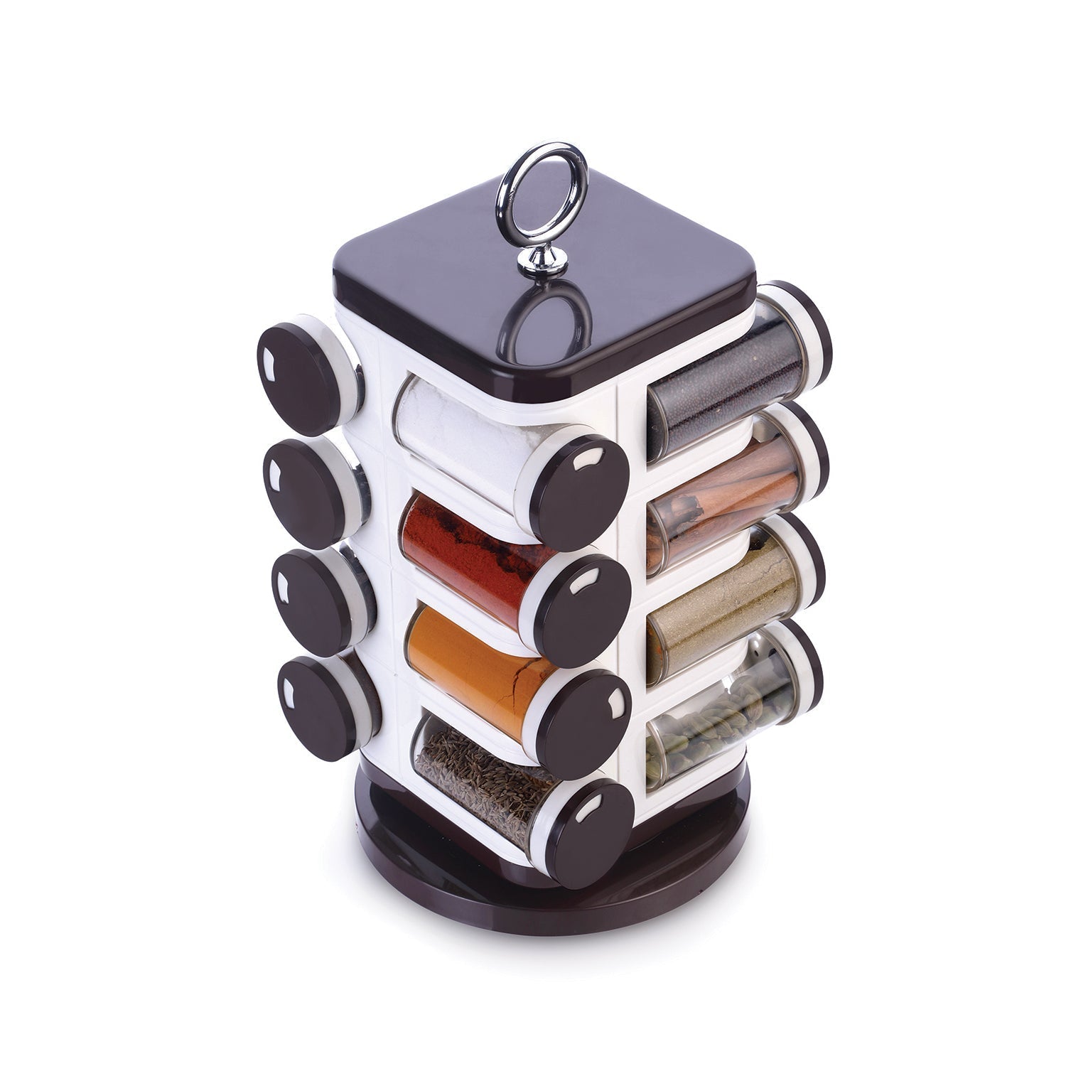 8119 Ganesh Multipurpose Revolving Spice Rack With 16 Pcs Dispenser each 100 ml Plastic Spice ABS Material 1 Piece Spice Set 1 Piece Spice Set  (Plastic) DeoDap