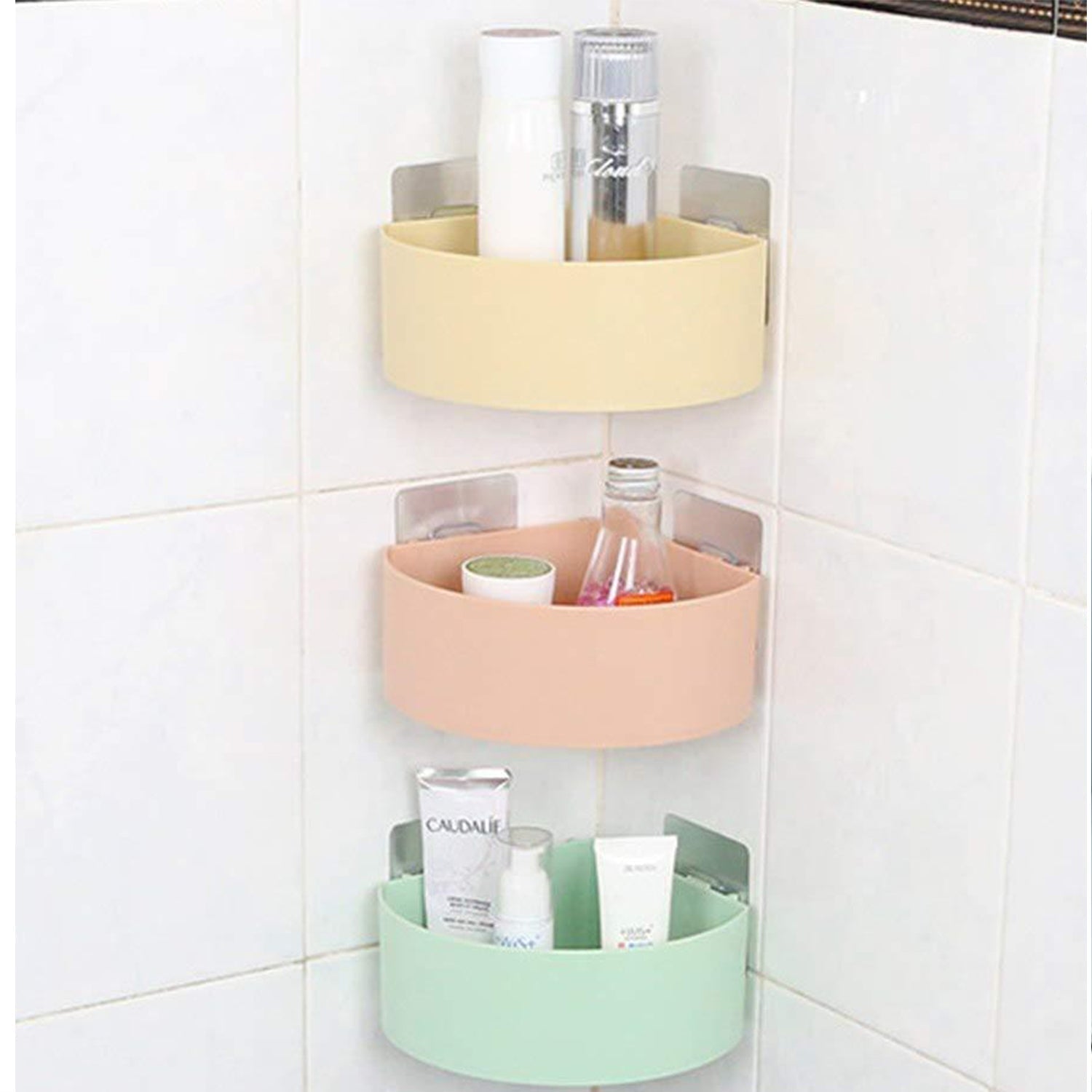 1099L Plastic Multipurpose Kitchen Bathroom Shelf Wall Holder Storage Rack (Loose Pack) DeoDap