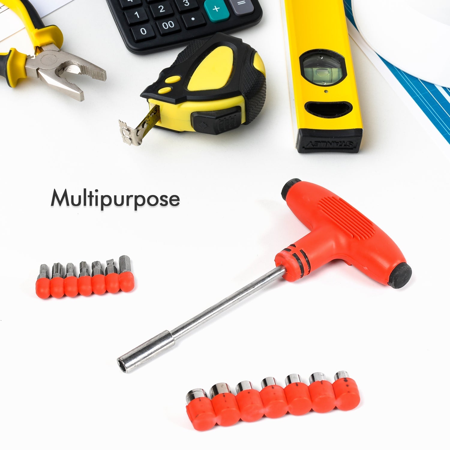 0451R T Handle Screwdriver Set High Quality Steel Screwdriver Hand Tools For Mechanic & Multiuse Tool ( 15 pcs ) DeoDap