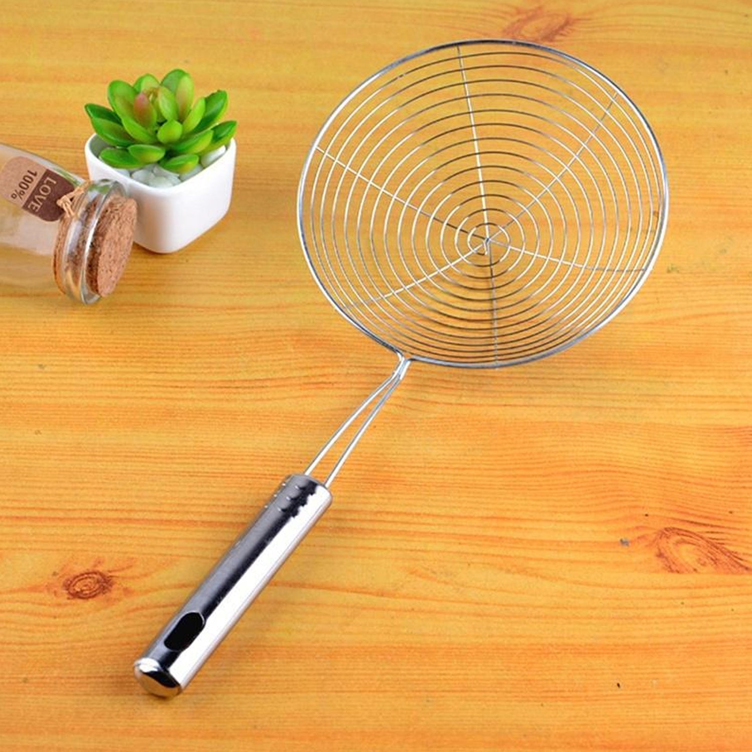 2728 Small Oil Strainer To Get Perfect Fried Food Stuffs Easily Without Any Problem And Damage. DeoDap