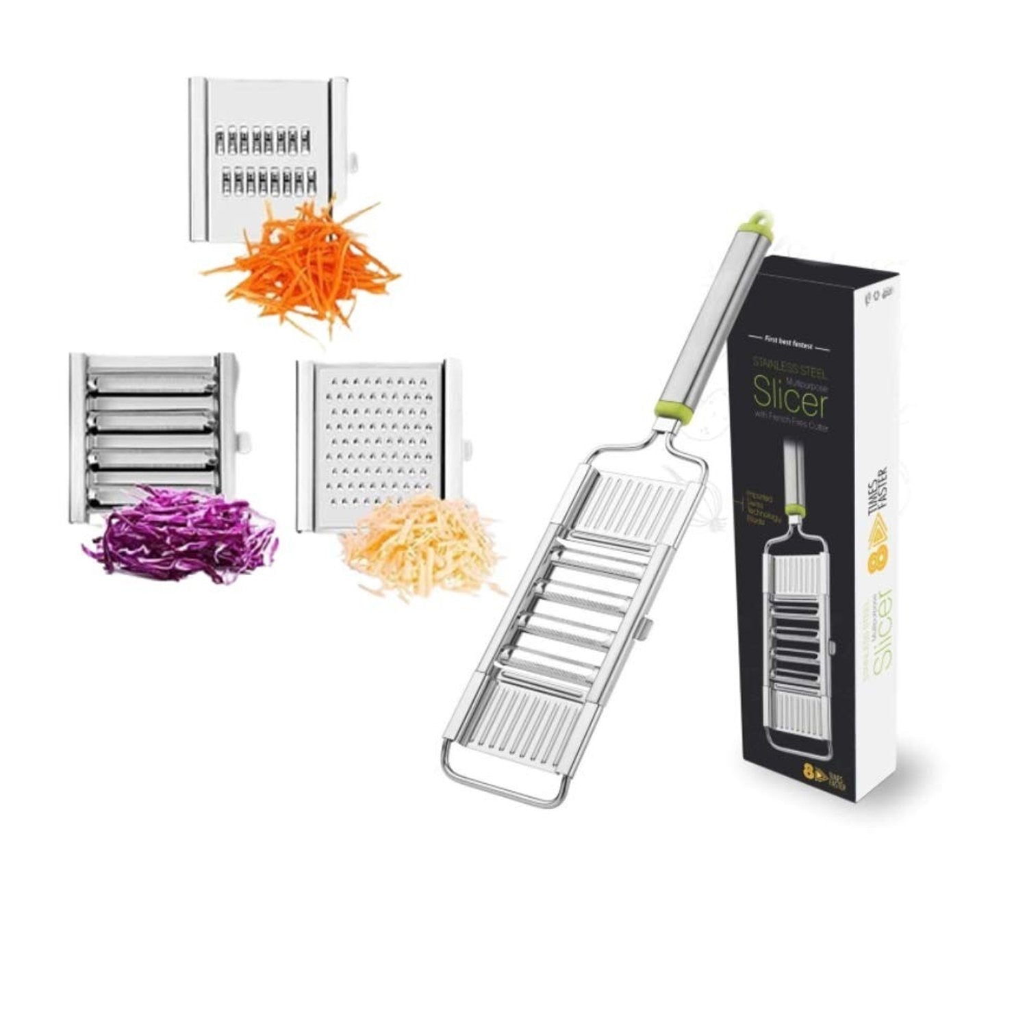 2598 Multipurpose 3 in1 Stainless Steel Grater and Slicer DeoDap