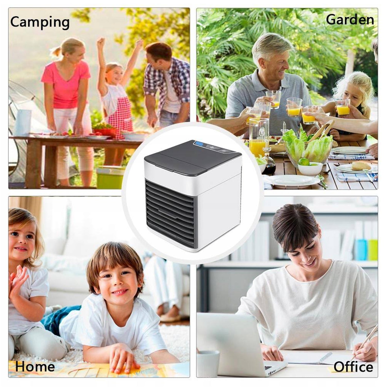 1464 Mini Portable Air Cooler, Personal Space Cooler Easy to fill water and mood led light and portable Air Conditioner Device Cool Any Space like Home Office DeoDap