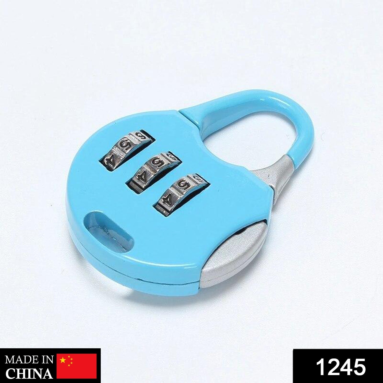 1245 Stainless Steel Resettable Combination Padlock Round Shape DeoDap