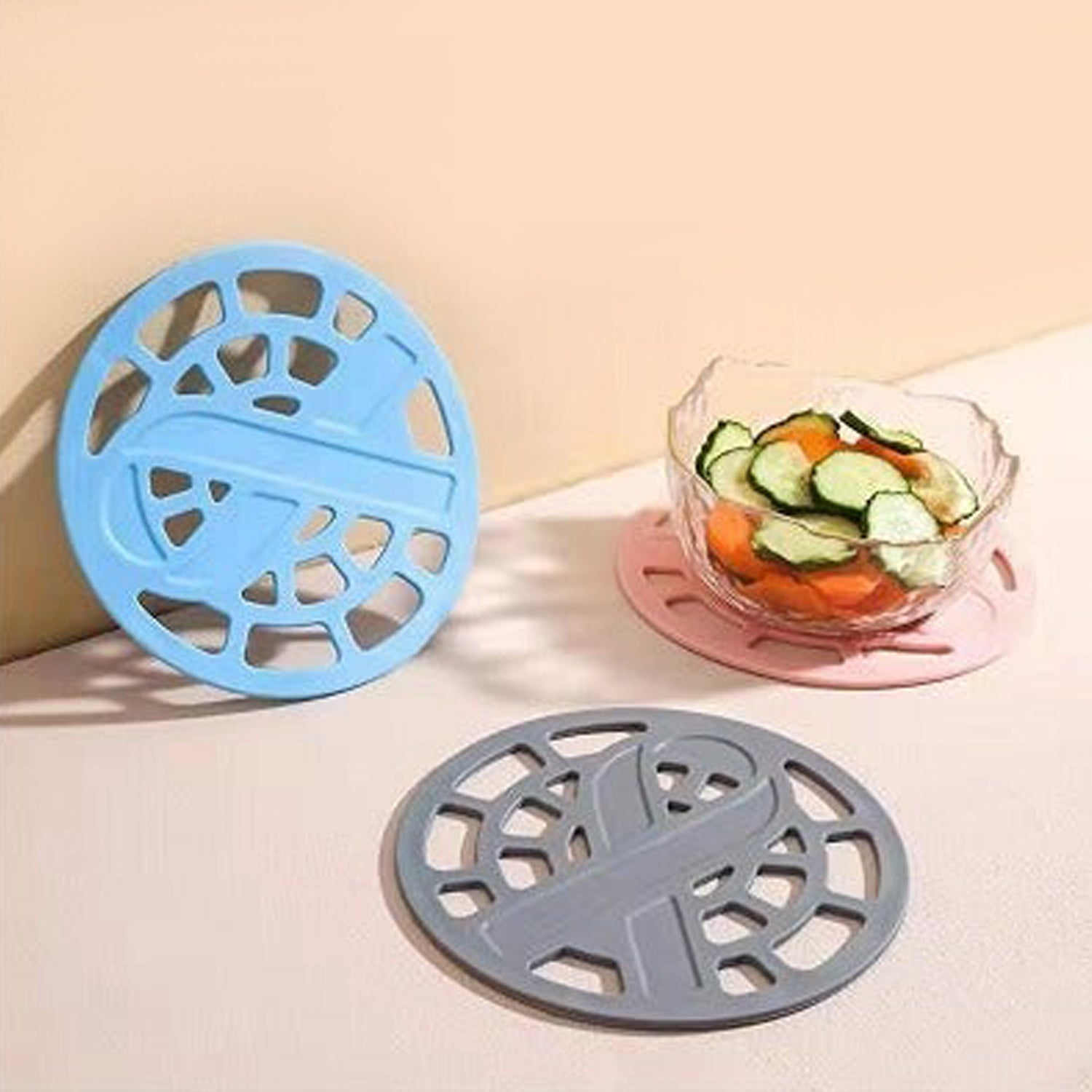 2600 1Pc Silicone Fancy Coaster for holding bowls and utensils including all kitchen purposes. DeoDap