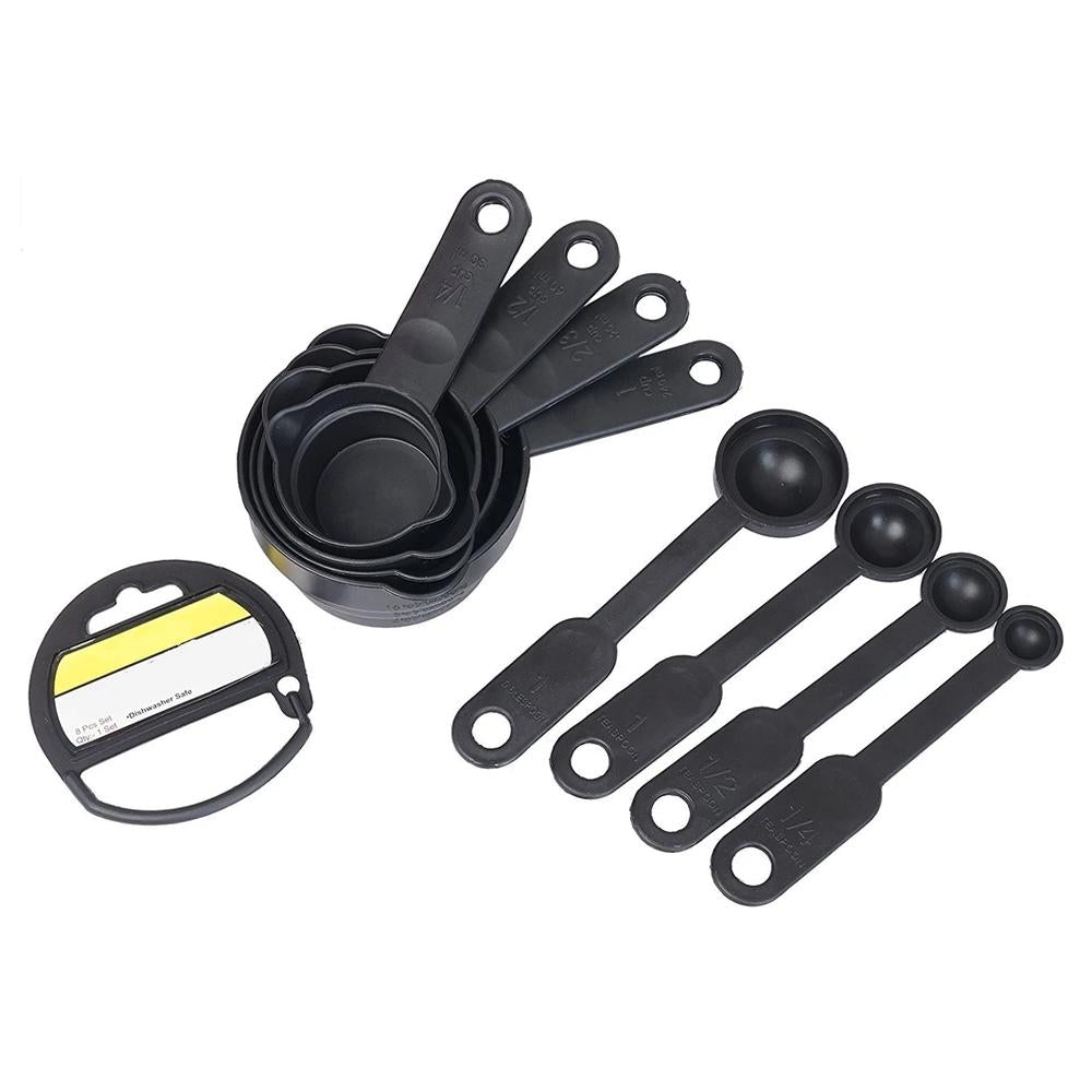 106 Plastic Measuring Cups and Spoons (8 Pcs, Black) Homeworld company