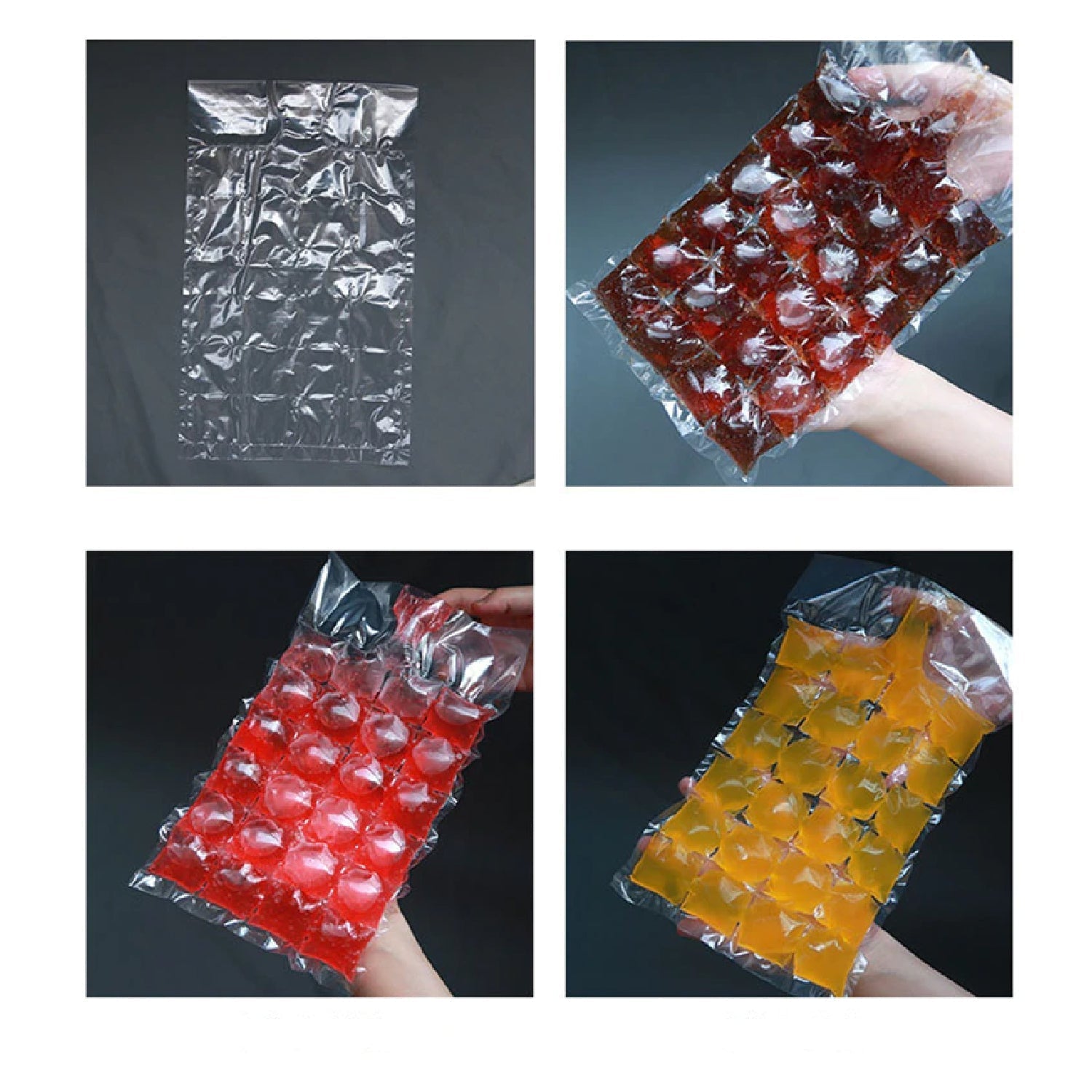 2905 Disposable Ice Cube Bags, Stackable Easy Release Ice Cube Mold Trays Self-Seal Freezing Maker,Cold Ice Pack Cooler Bag for Cocktail Food Wine DeoDap