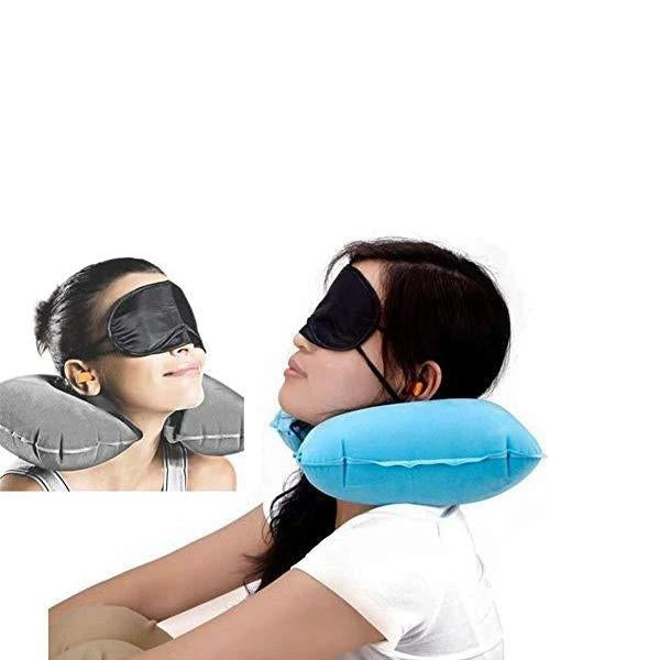 505 -3-in-1 Air Travel Kit with Pillow, Ear Buds & Eye Mask Homeworld company WITH BZ LOGO