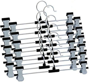 7202 Hangers with 2-Adjustable Anti-Rust Clips (Pack of 12) DeoDap