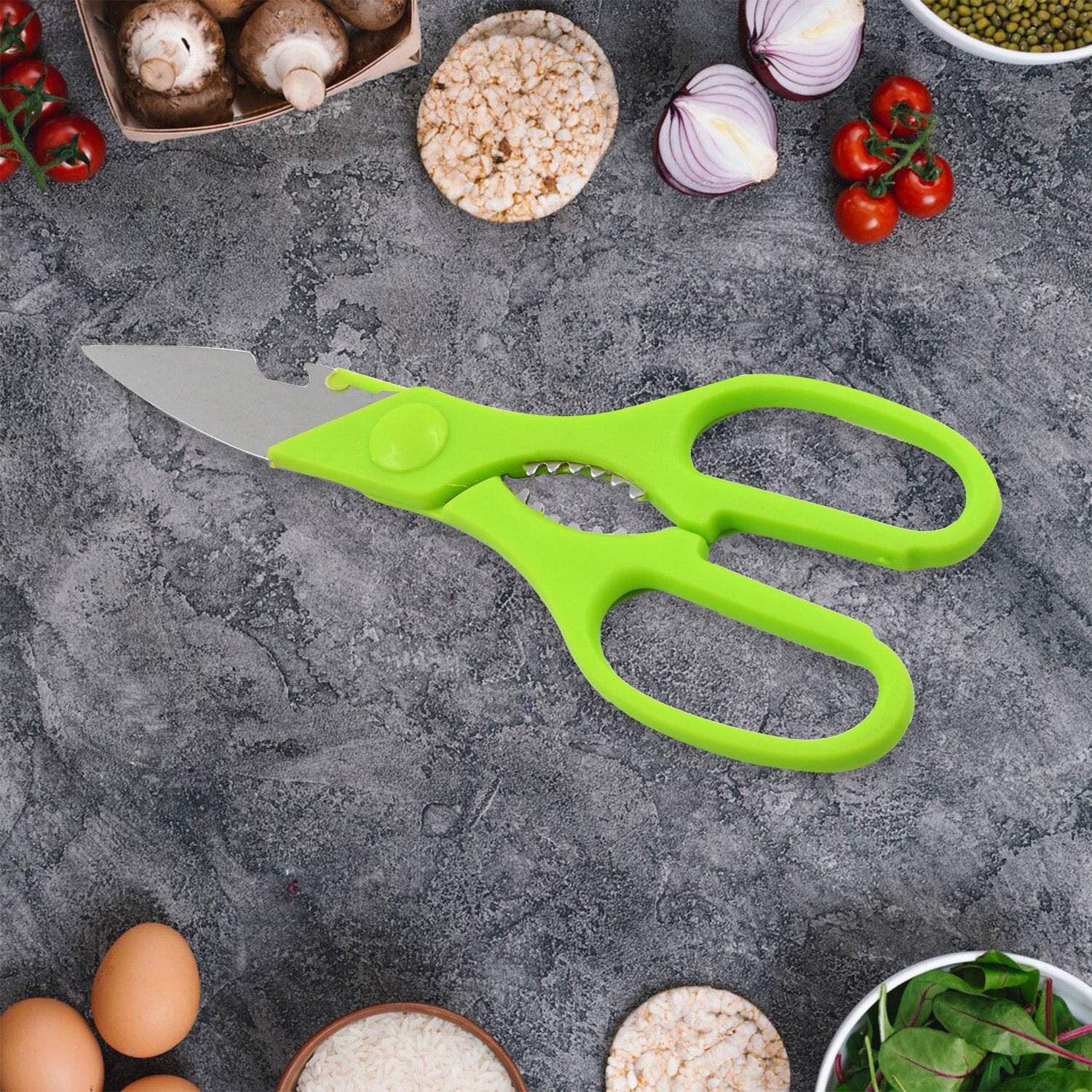 9142 Multifunction Kitchen Tools Stainless Steel and Plastic Kitchen Knife and Scissor Ideal Accessory Set for Kitchen