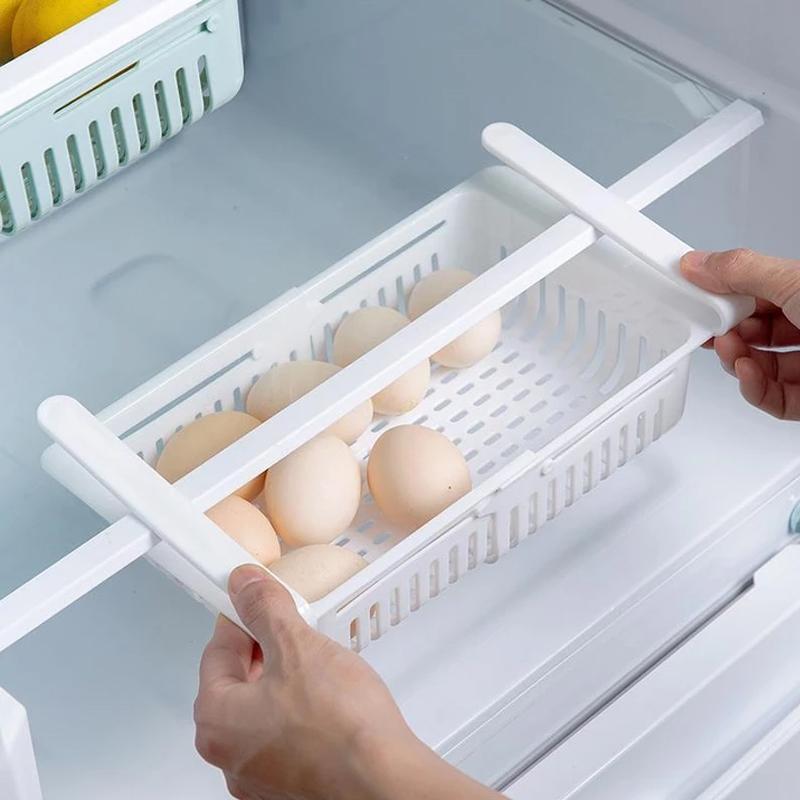 2336 Expandable Adjustable Multipurpose Fridge Storage Basket ( 1 pcs ) DeoDap