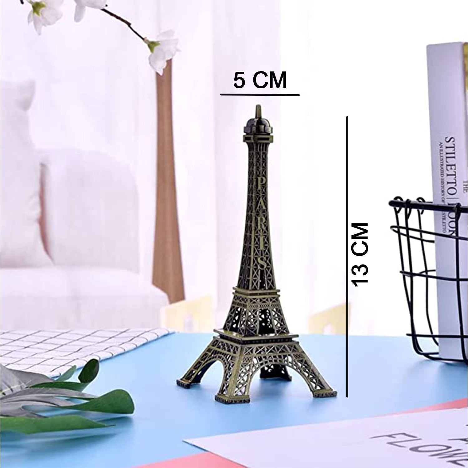 4733 Antique Finish 3D Metal Paris Eiffel Tower Metal Craft Famous Landmark Building Metal Statue, Cabinet, Office, Gifts Decorative Showpiece. DeoDap