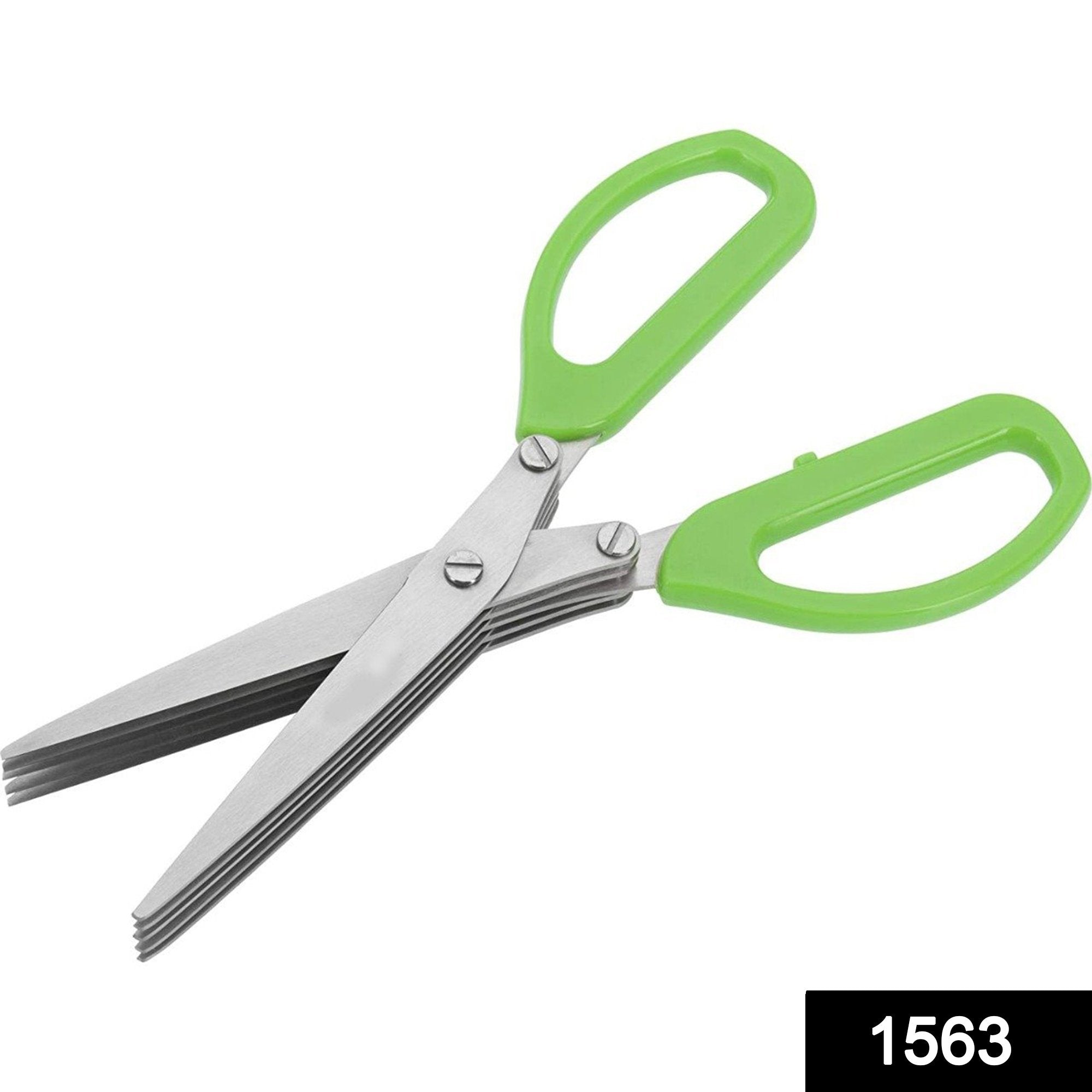 1563 Multifunction Vegetable Stainless Steel Herbs Scissor with 5 Blades DeoDap