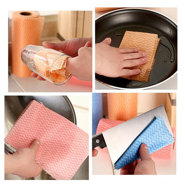 1601 Non Wooven Fabric Disposable Handy Wipe Cleaning Cloth Roll (1Pc) DeoDap