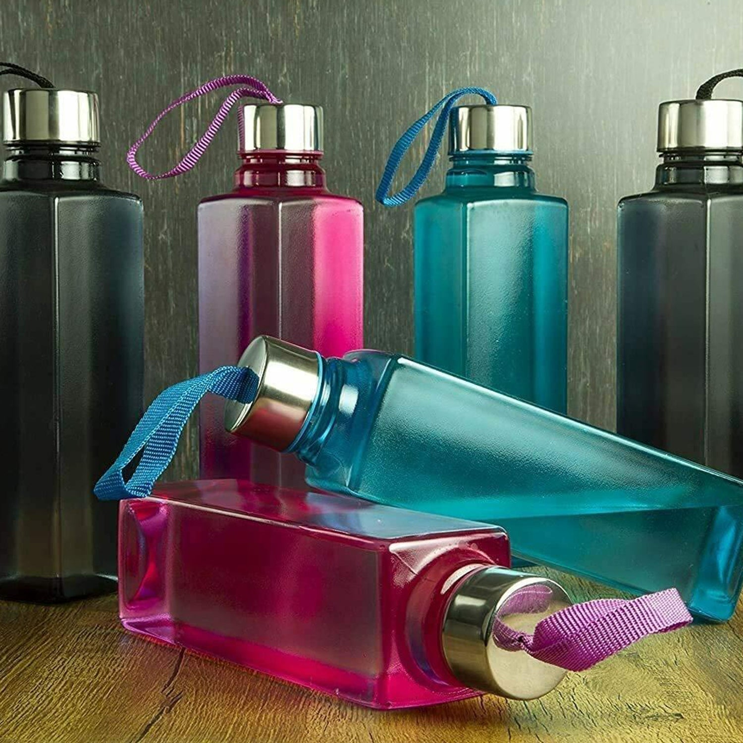 2669 3Pc Set Square Bottle 1000ml Used for storing water and beverages purposes for people. DeoDap