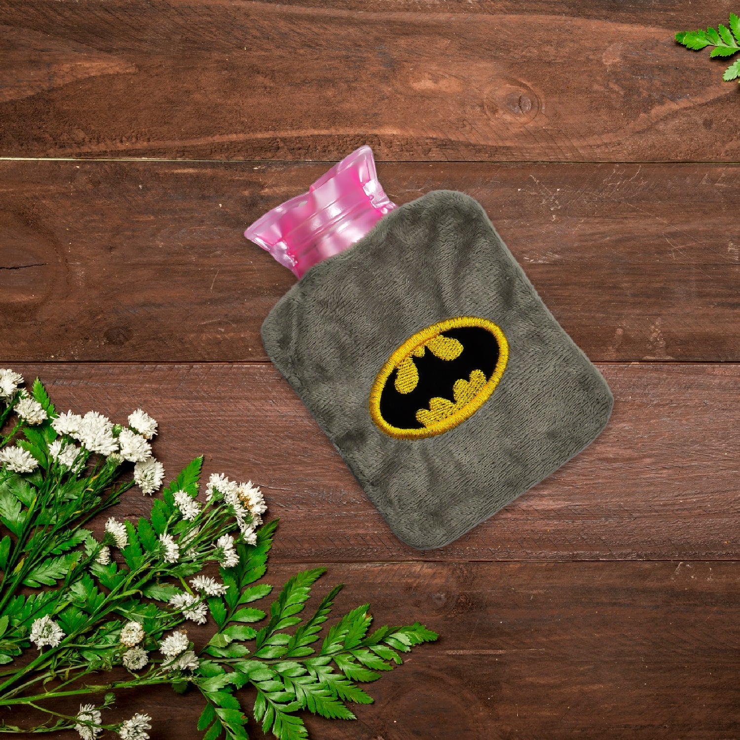 6505 Batman small Hot Water Bag with Cover for Pain Relief, Neck, Shoulder Pain and Hand, Feet Warmer, Menstrual Cramps. DeoDap