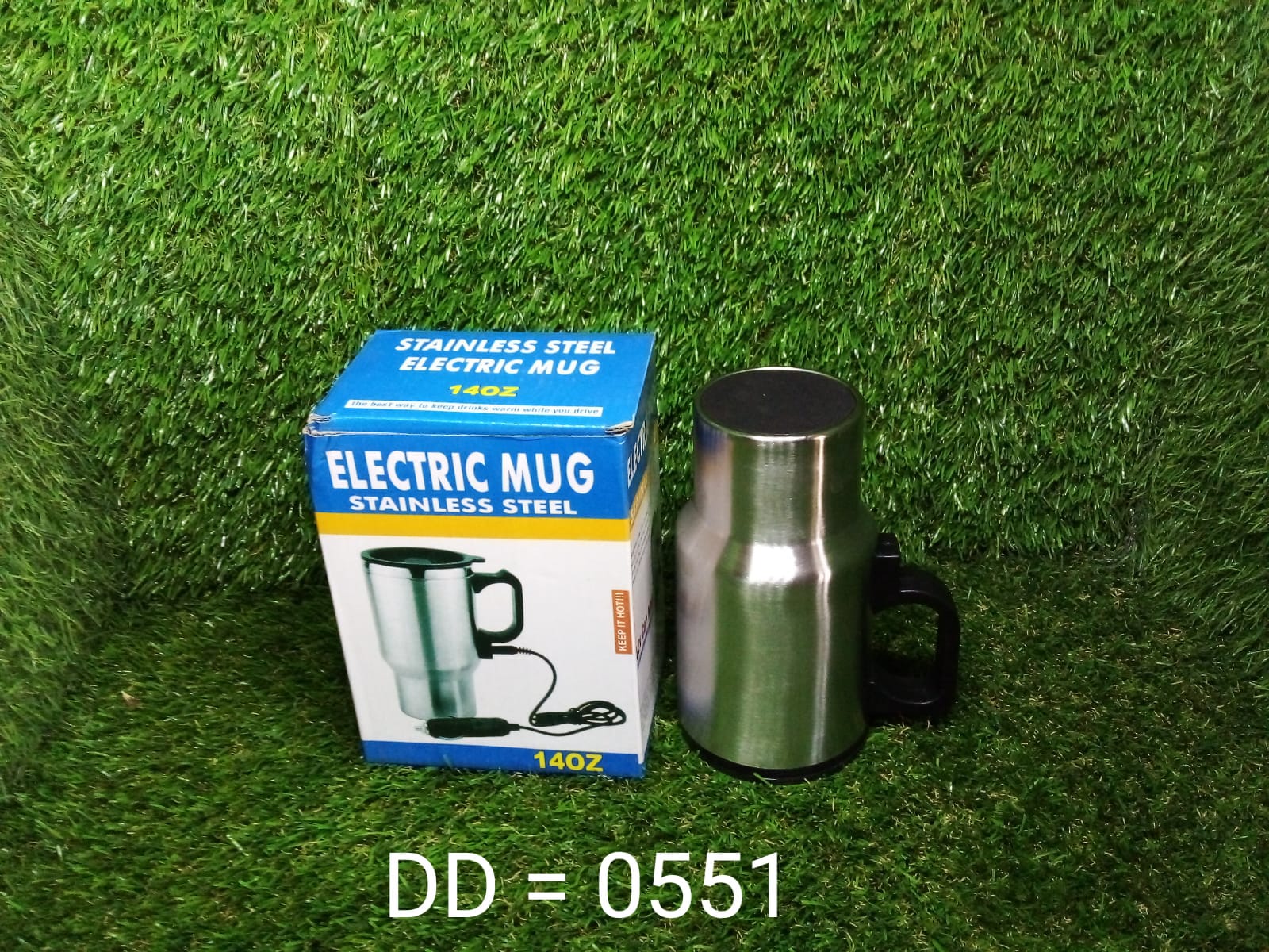 551 -12V Car Charging Electric Kettle Mug (Silver) DeoDap