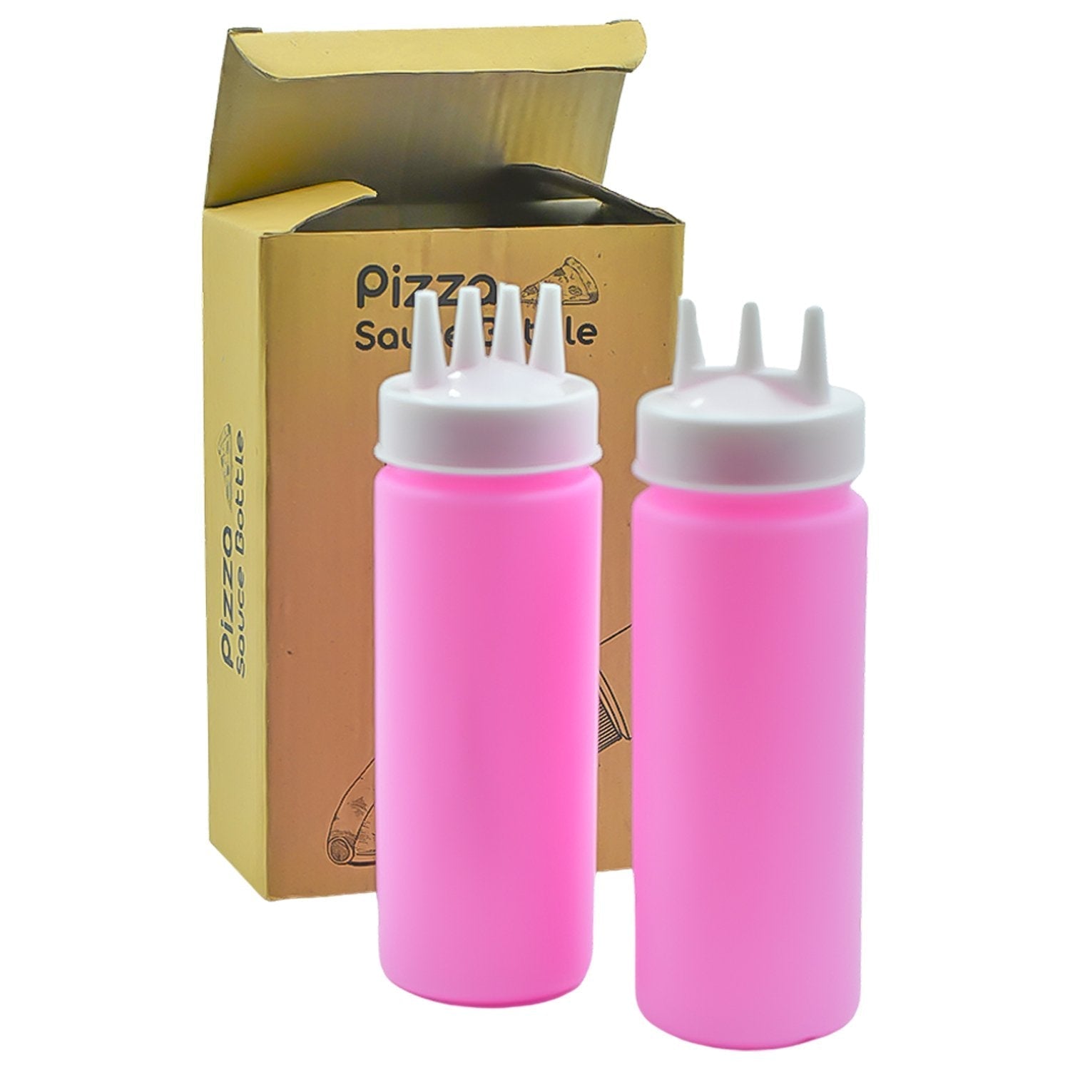 2632 Plastic Bottles with 3 Nozzel for Sauce, Mayonnaise, Chocolate Syrup (Pack of 2Pc) DeoDap