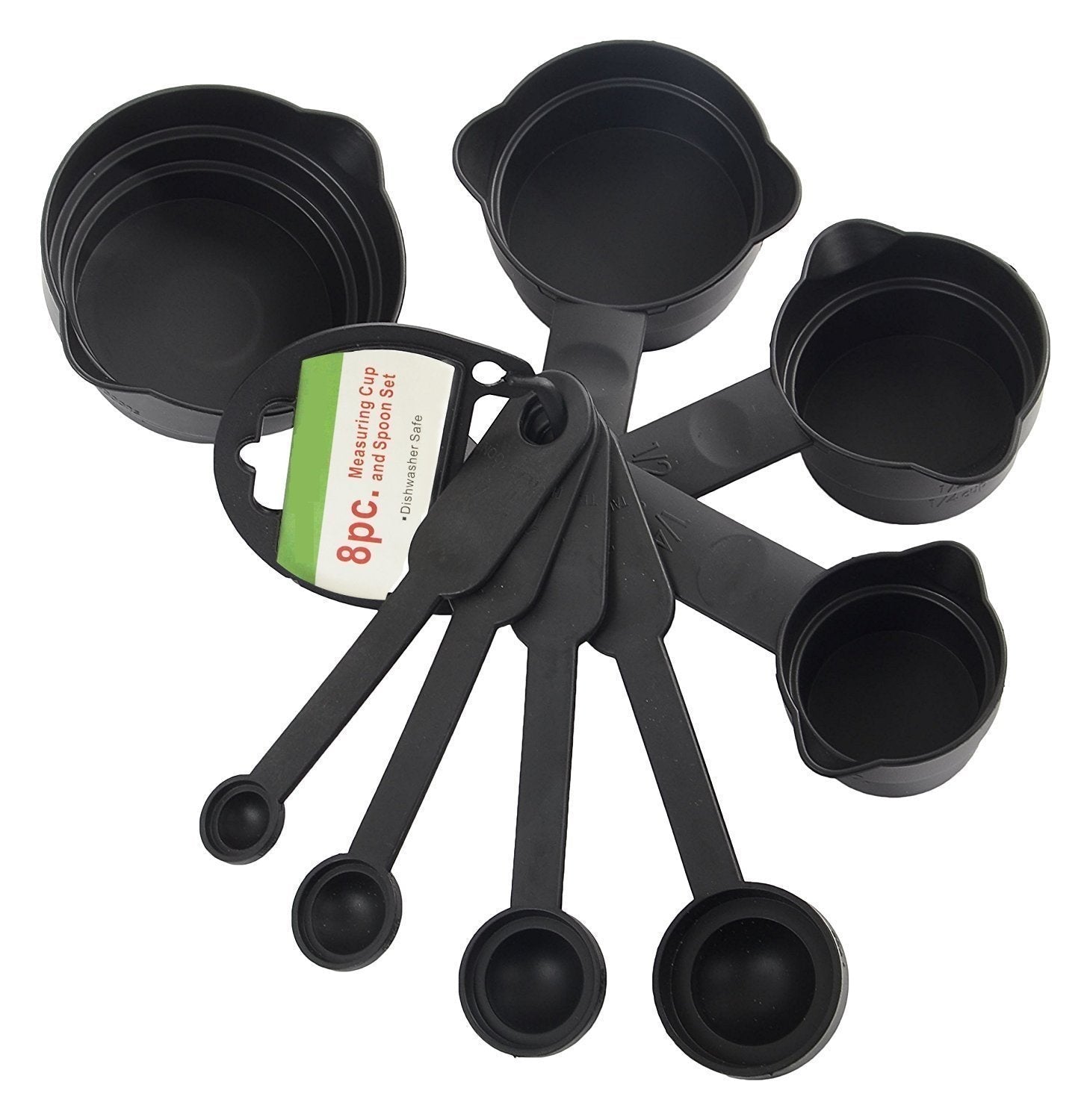 106 Plastic Measuring Cups and Spoons (8 Pcs, Black) Homeworld company