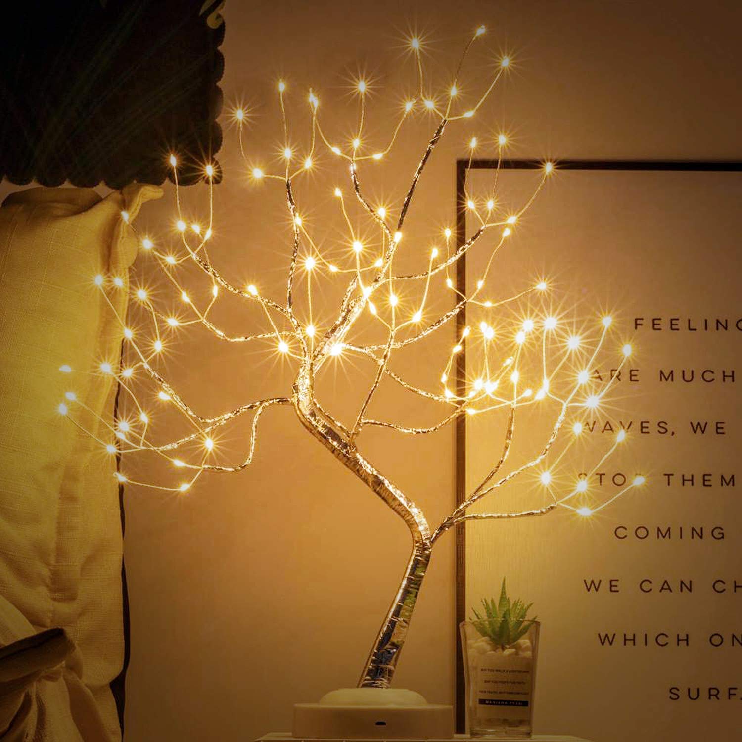 9391 108 LED Birch Tree Lights Artificial Tabletop Fairy Tree Lamp Eight Lighting Modes USB or Battery Operated with Timer Decor for Bedroom Living Room Wedding Christmas Easter