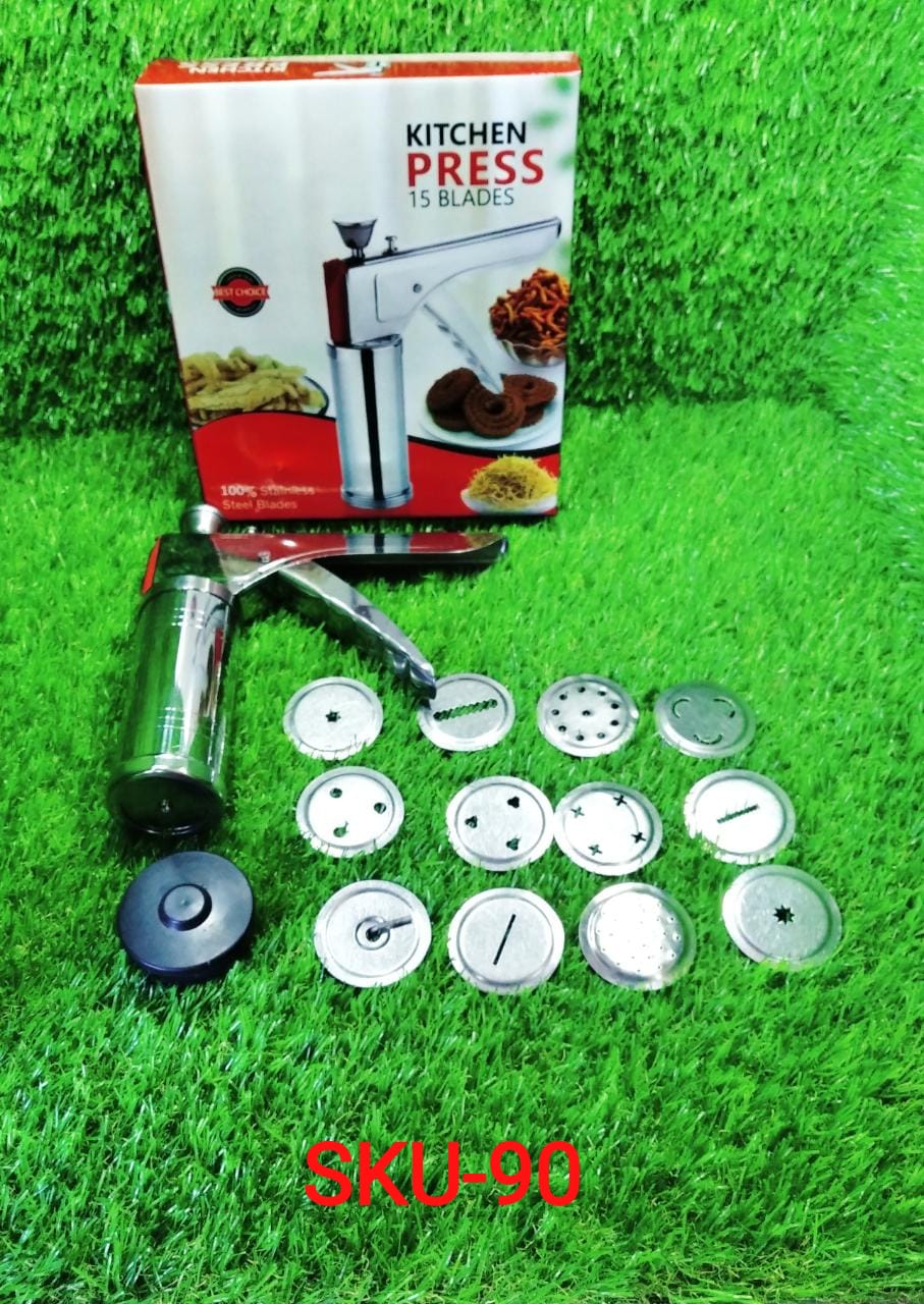 090 Plastic Kitchen Press Set, 12-Pieces, Silver (Kitchen_Press) Homeworld company