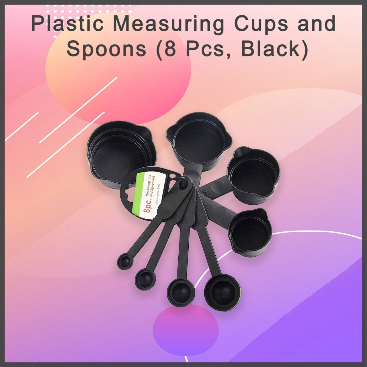 106 Plastic Measuring Cups and Spoons (8 Pcs, Black) Homeworld company