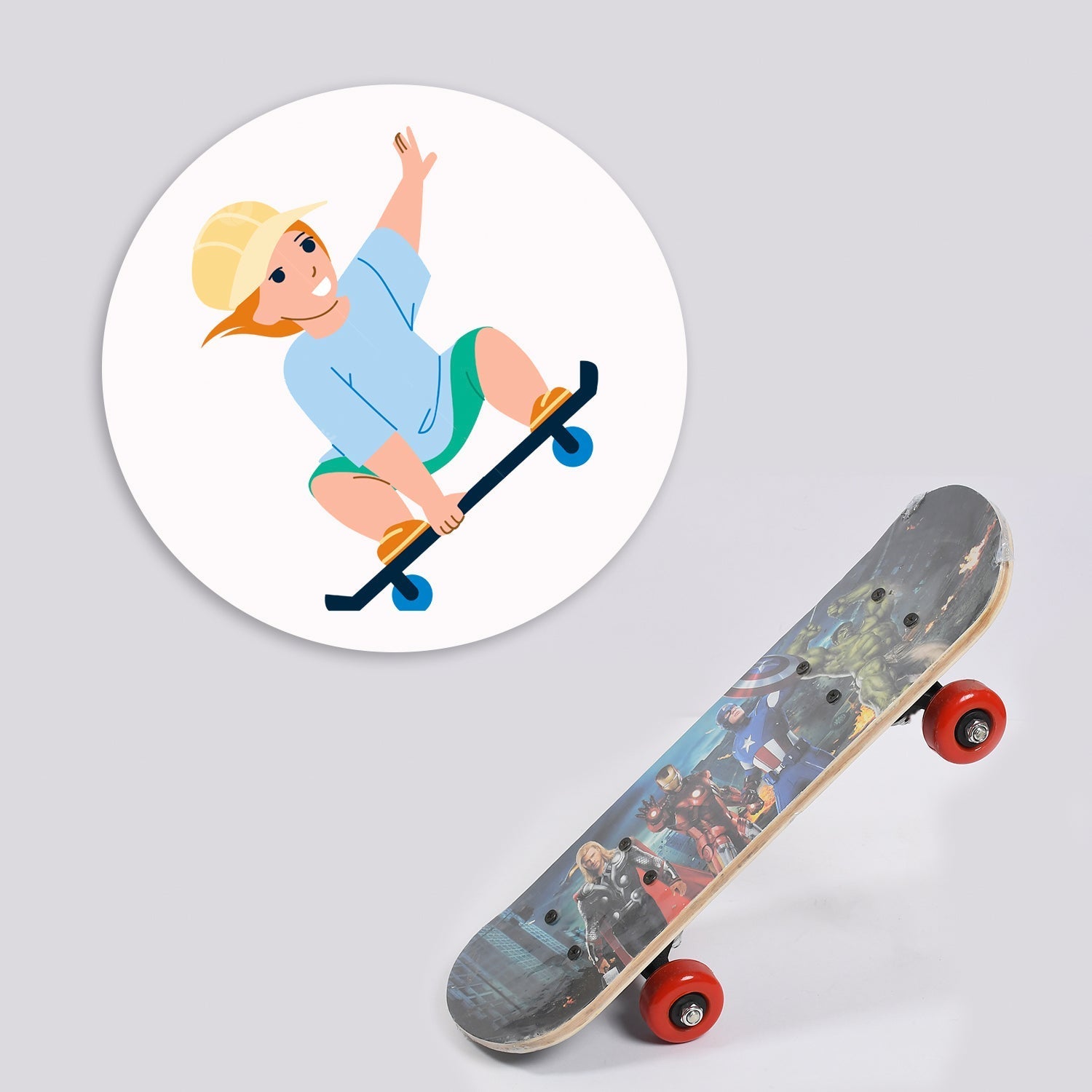 8042 Wood Skateboard Skating Board Lightweight Board Cool Skate Board for Beginner/Kids/Teens/Adult and Return Gift Item DeoDap